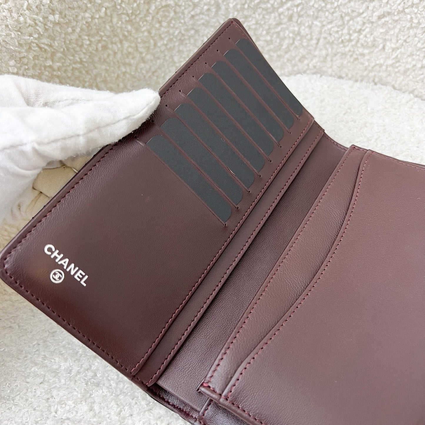 Chanel Yen Bifold Long Wallet in Black Lambskin and SHW