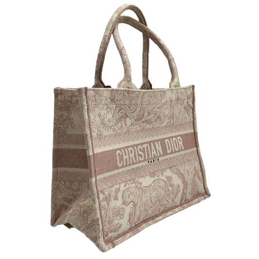 Christian Dior Medium Dioriviera Toile De Jouy Book Tote – Rose Embroidered Canvas