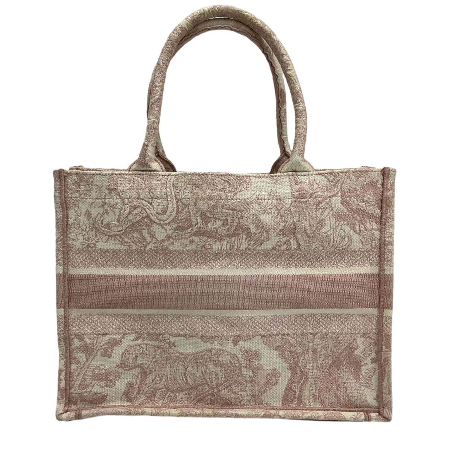 Christian Dior Medium Dioriviera Toile De Jouy Book Tote – Rose Embroidered Canvas
