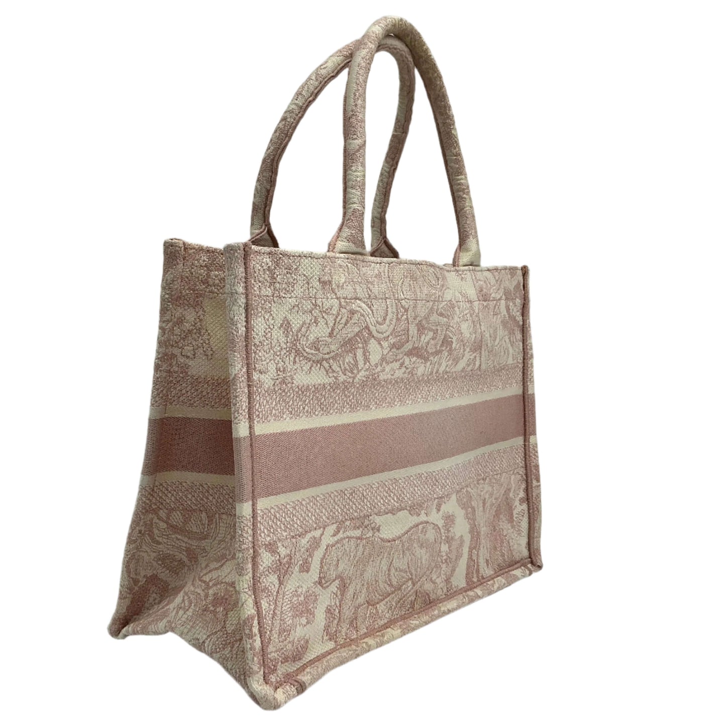 Christian Dior Medium Dioriviera Toile De Jouy Book Tote – Rose Embroidered Canvas