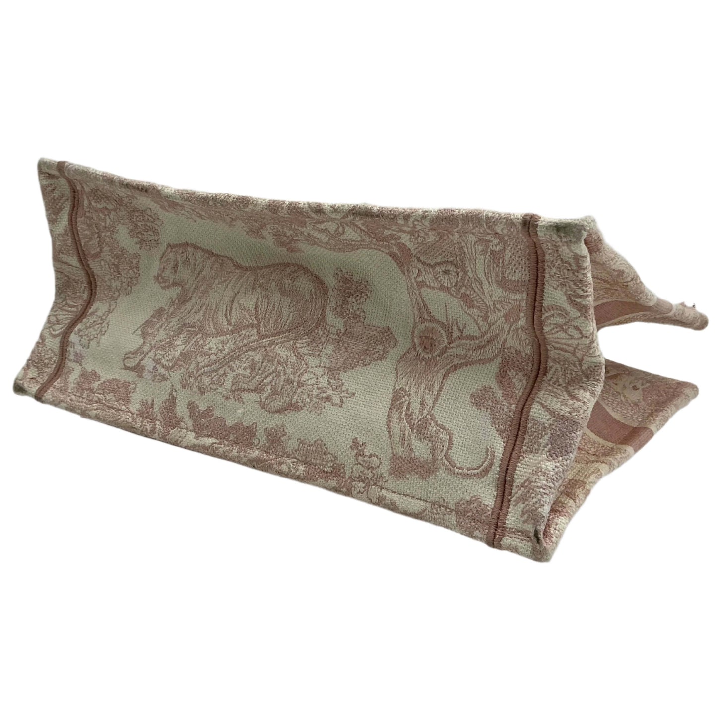 Christian Dior Medium Dioriviera Toile De Jouy Book Tote – Rose Embroidered Canvas