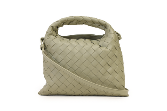 Travertine Nappa Intrecciato Mini Hop Hobo