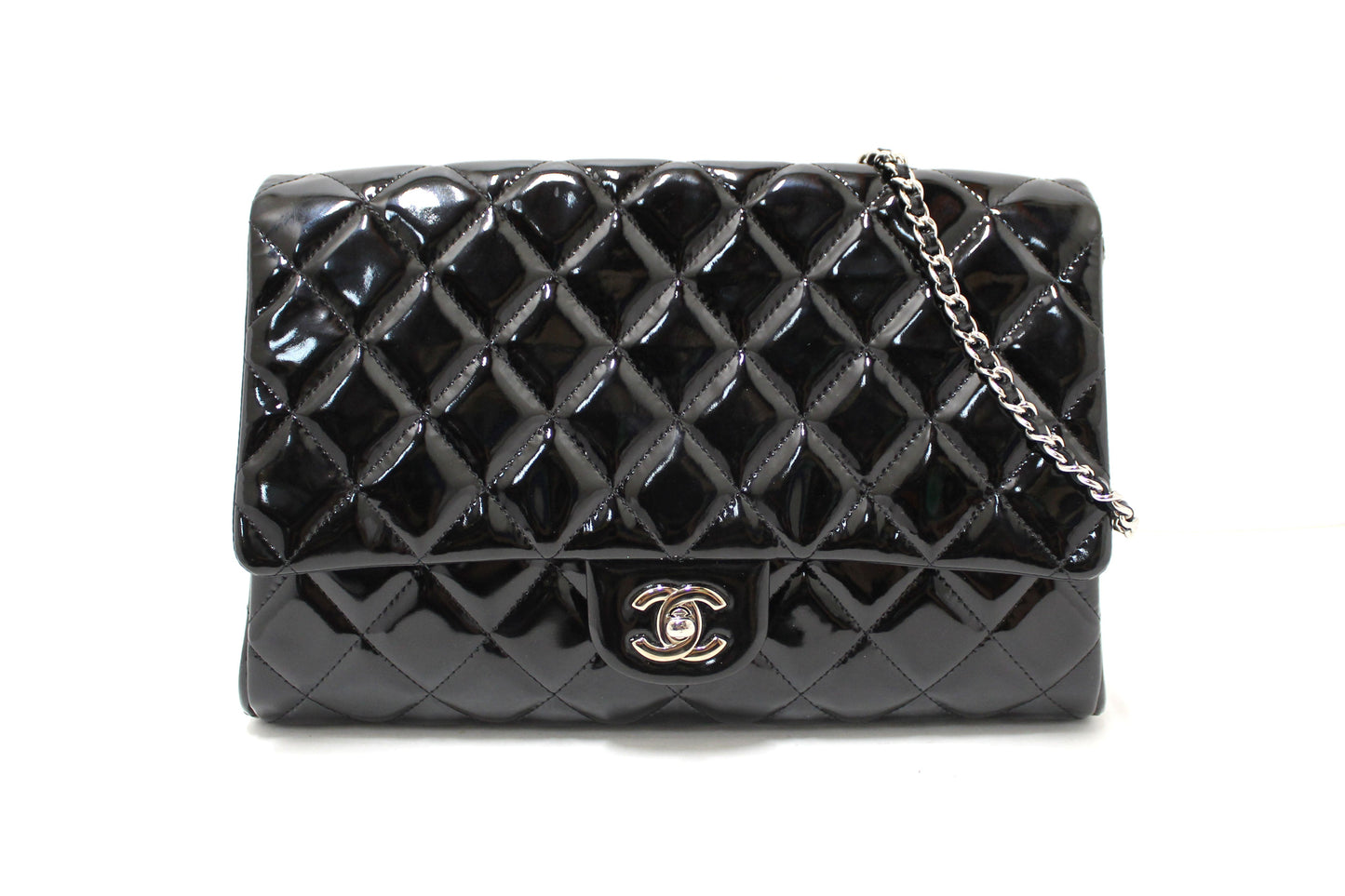 Chanel Classic Quilted Black Patent Leather Flap Sh | Havik Shop.com - Now at Havik Shop.com