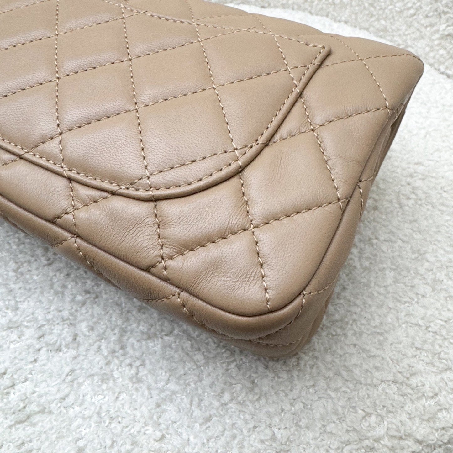 Chanel Pearl Crush Mini Rectangular Flap in 22B Dark Beige Lambskin AGHW