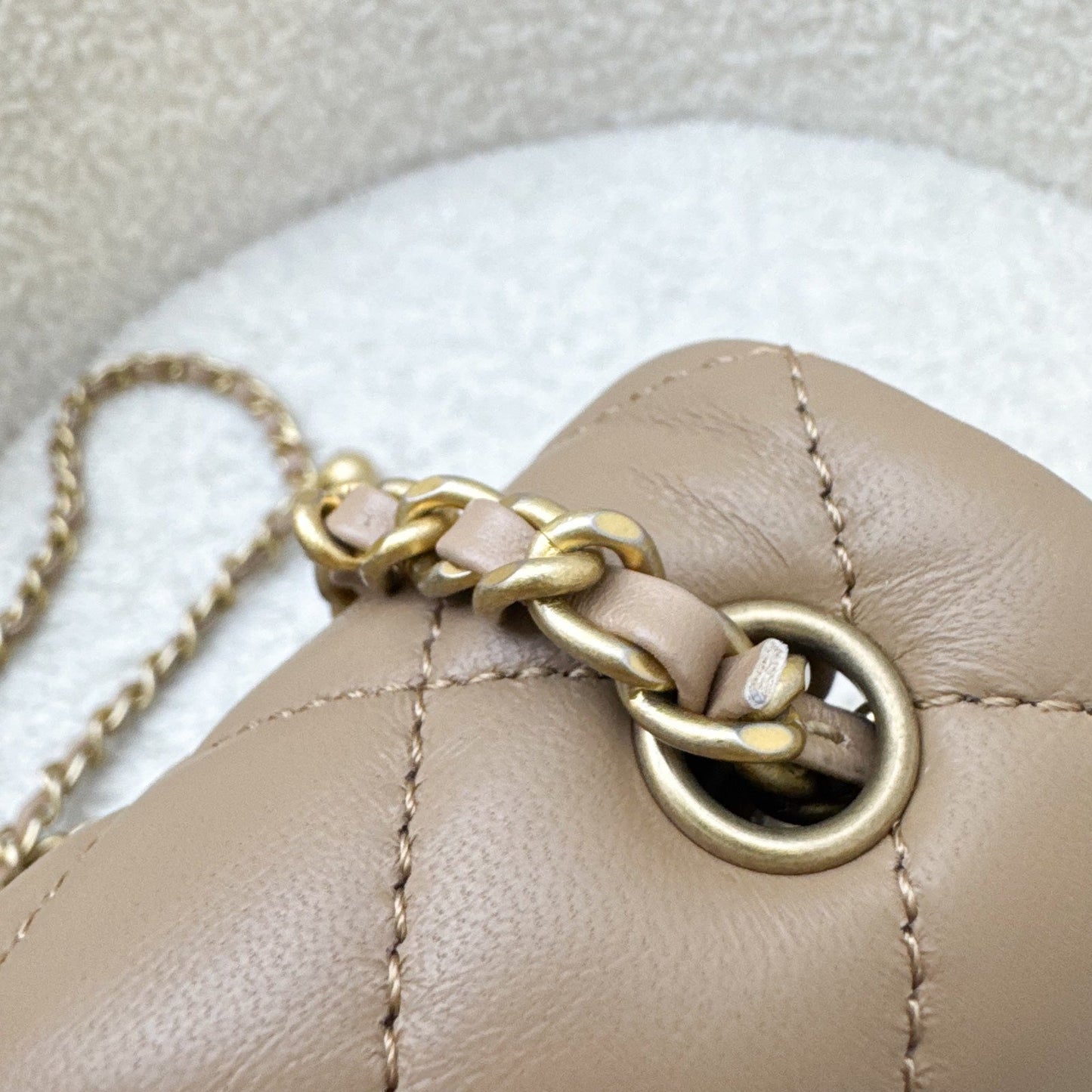 Chanel Pearl Crush Mini Rectangular Flap in 22B Dark Beige Lambskin AGHW