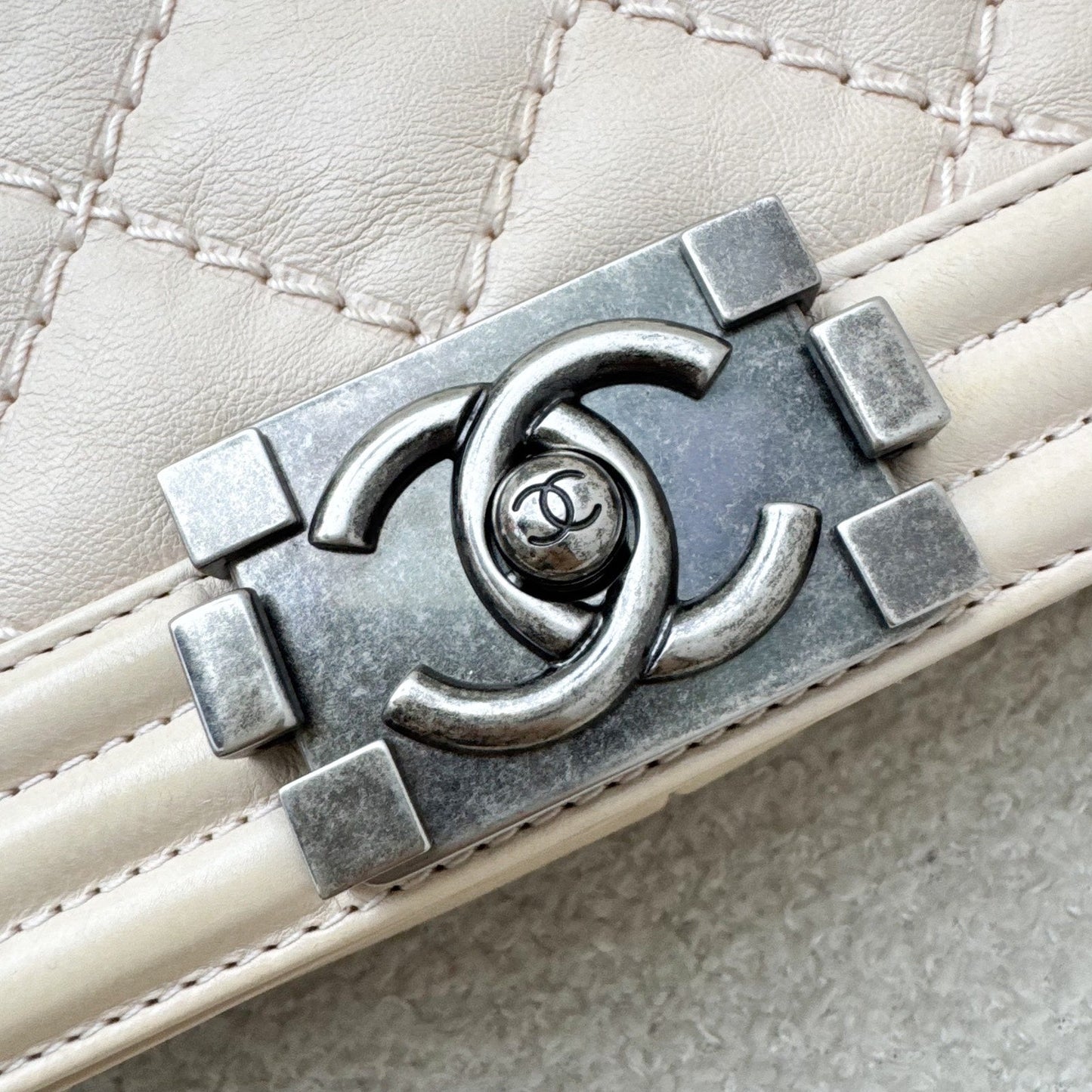 Chanel Medium 25cm Boy Flap in Nude Pink Calfskin and RHW