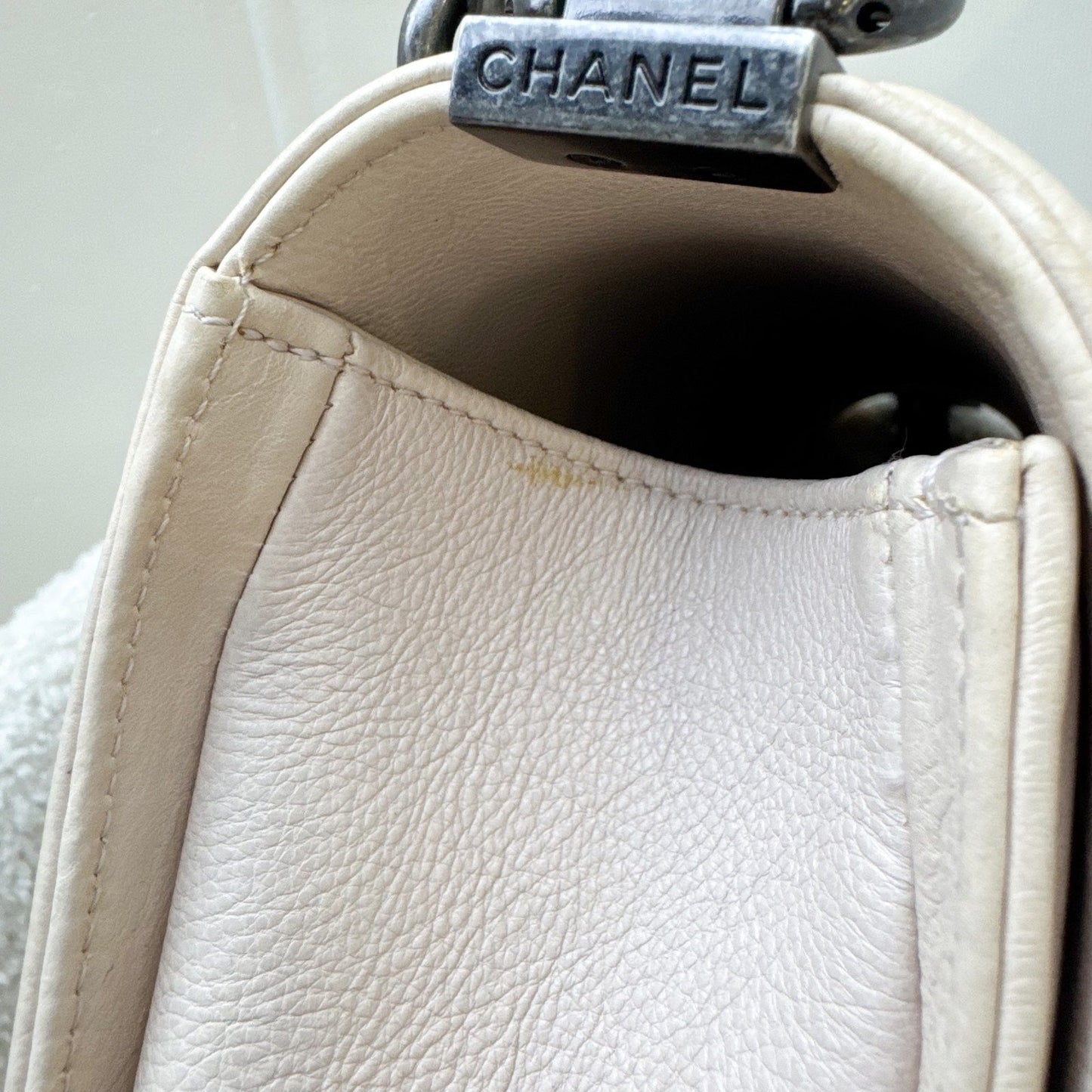Chanel Medium 25cm Boy Flap in Nude Pink Calfskin and RHW