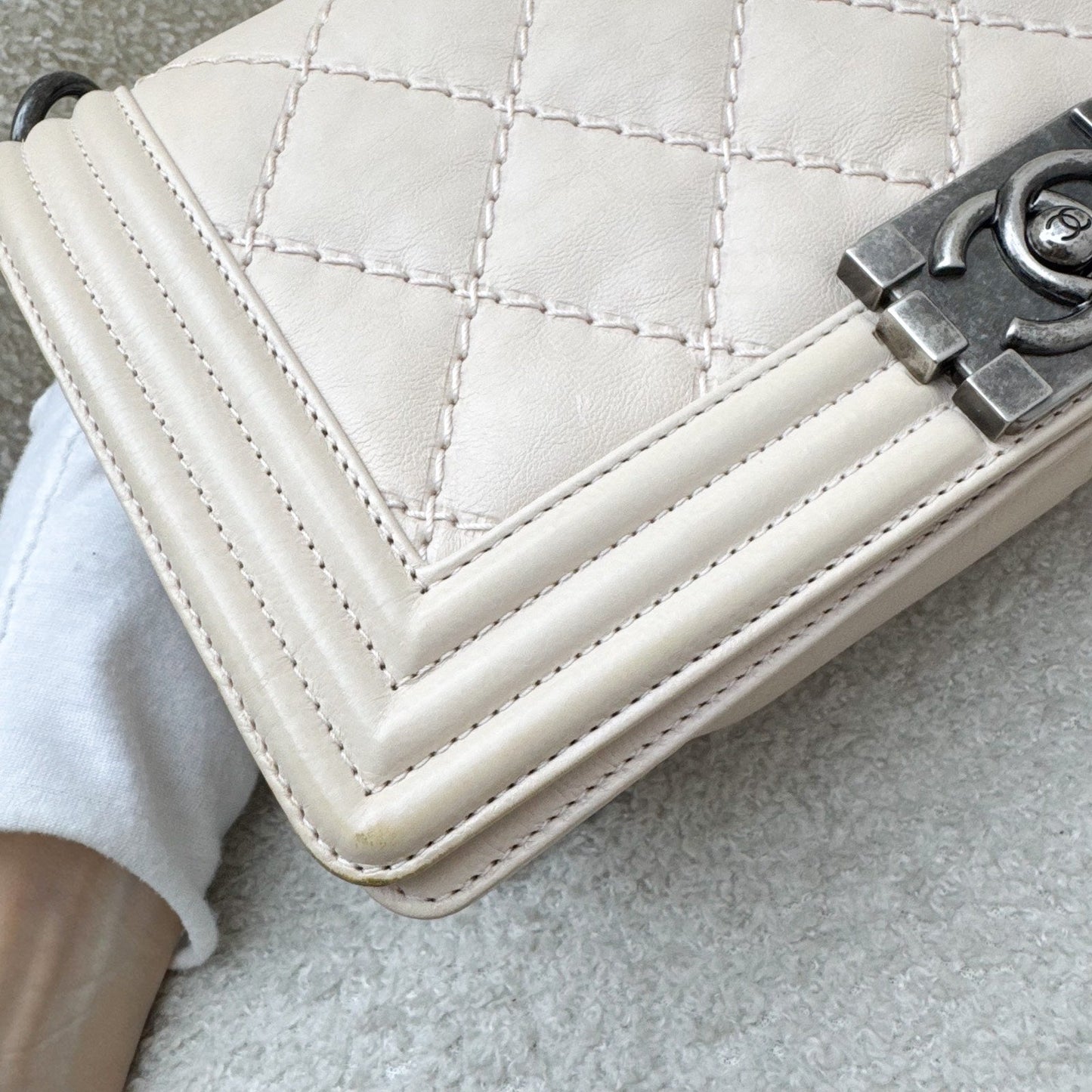 Chanel Medium 25cm Boy Flap in Nude Pink Calfskin and RHW