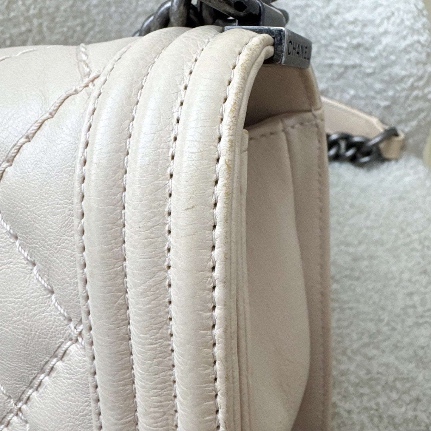 Chanel Medium 25cm Boy Flap in Nude Pink Calfskin and RHW