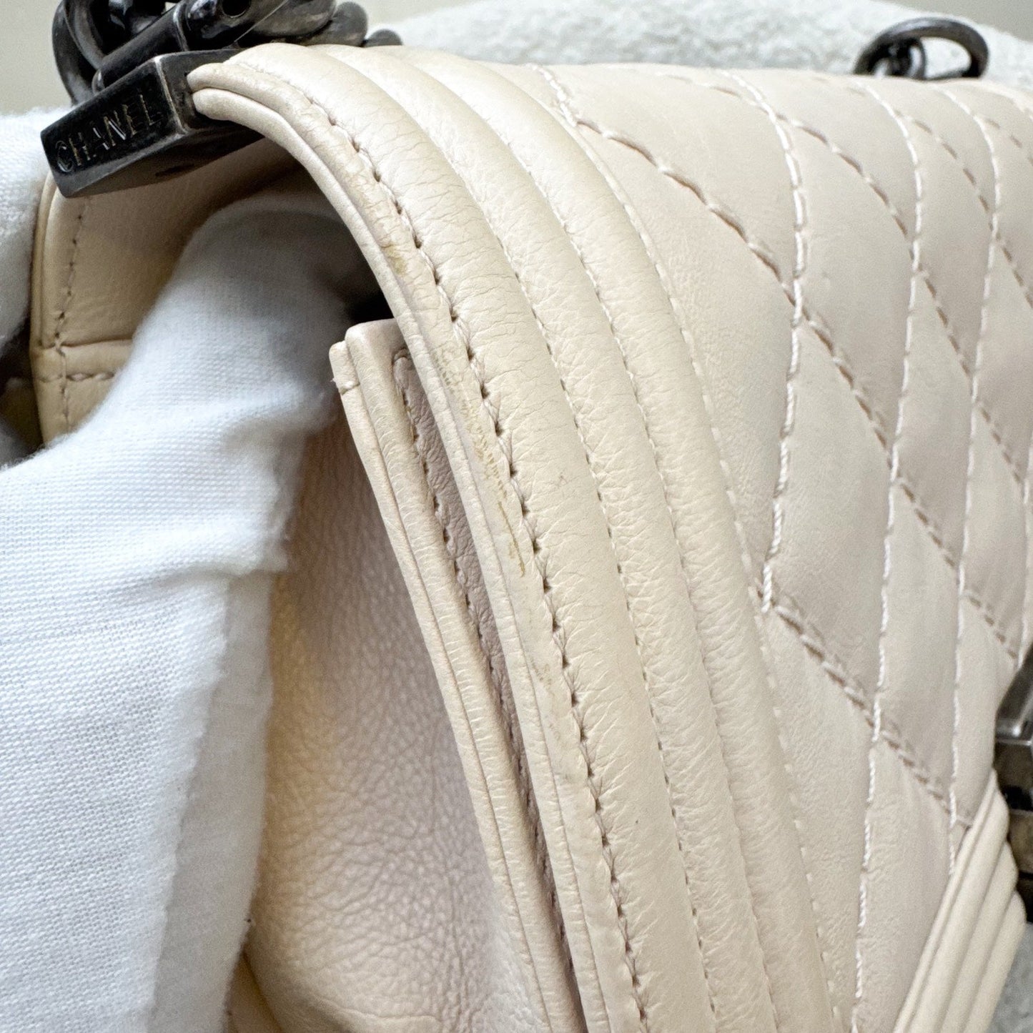 Chanel Medium 25cm Boy Flap in Nude Pink Calfskin and RHW