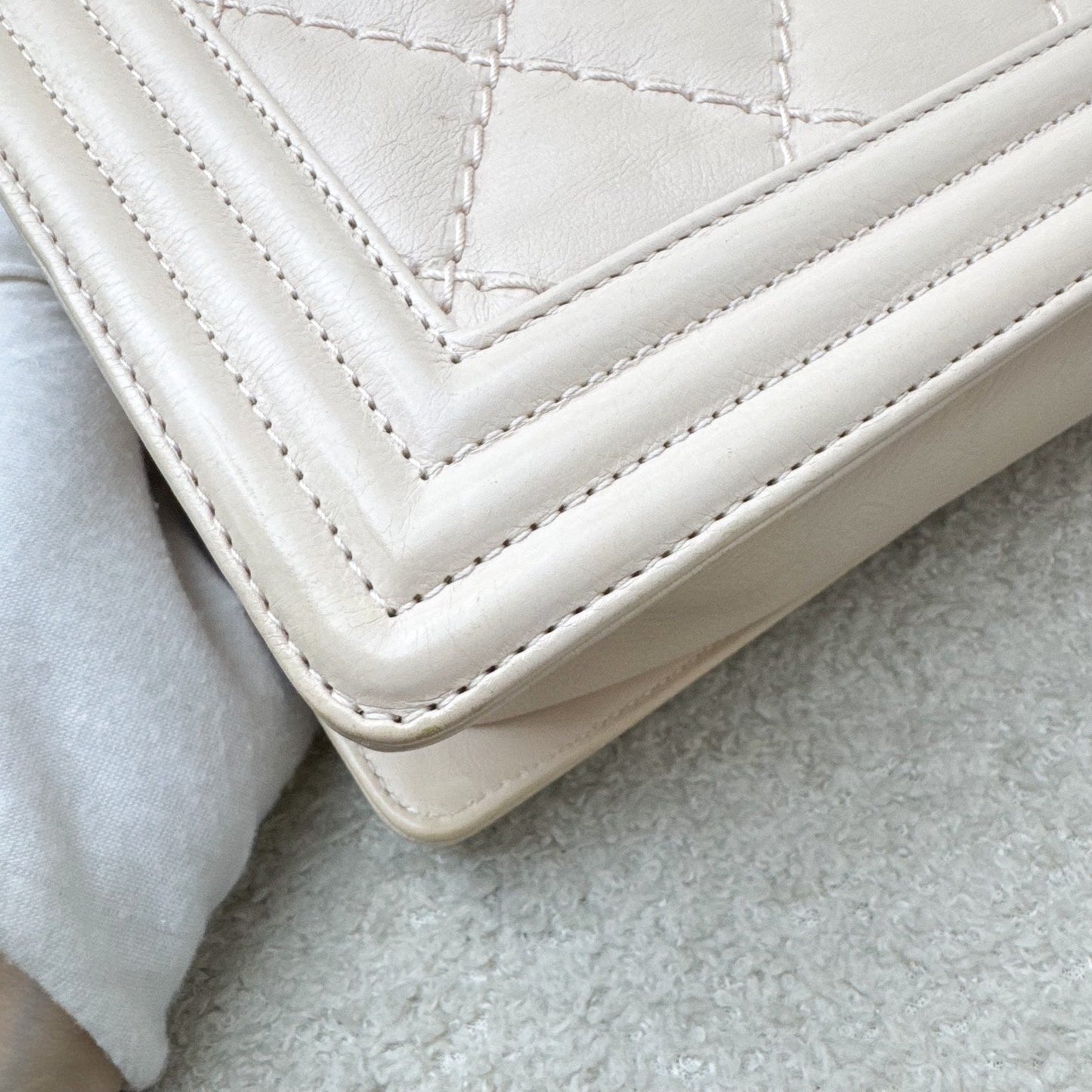 Chanel Medium 25cm Boy Flap in Nude Pink Calfskin and RHW