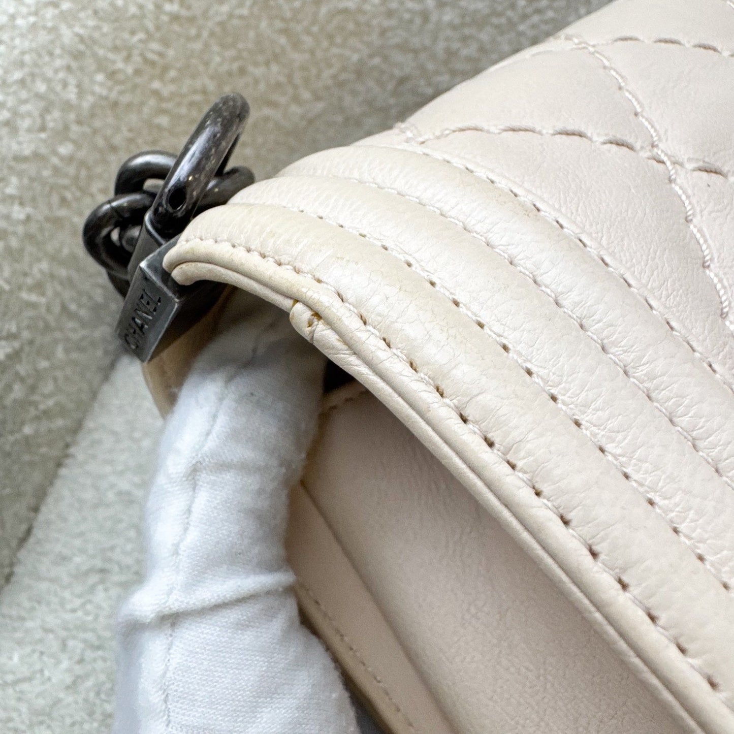 Chanel Medium 25cm Boy Flap in Nude Pink Calfskin and RHW