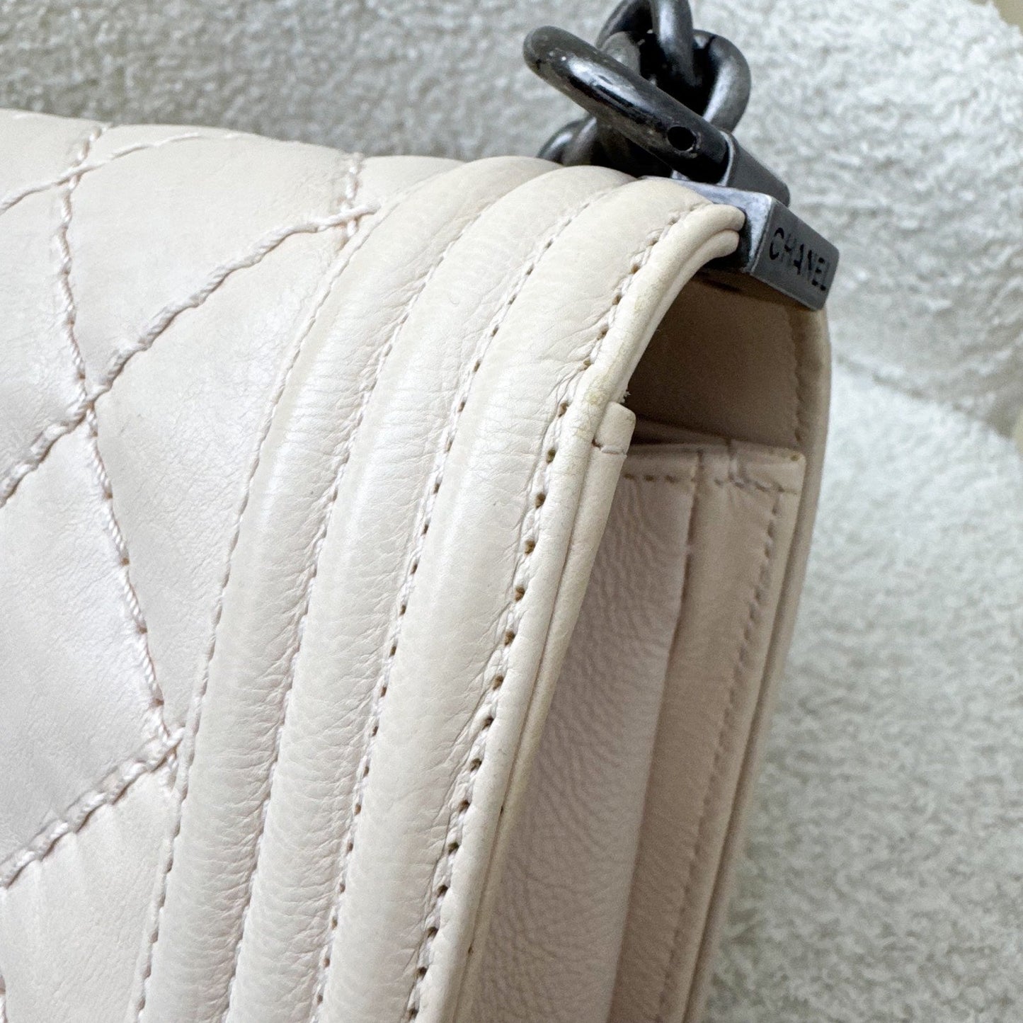 Chanel Medium 25cm Boy Flap in Nude Pink Calfskin and RHW