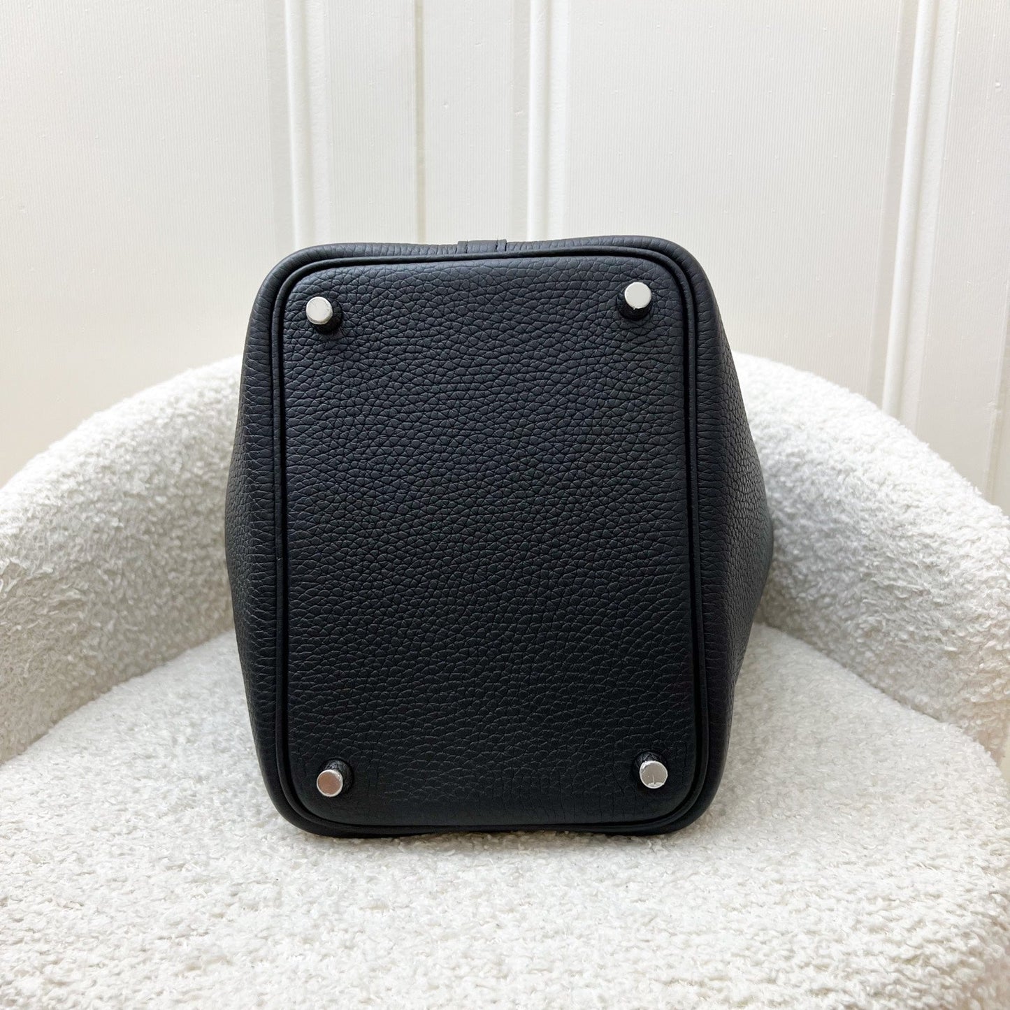 [Havik Shops New] Hermes Picotin 18 in Black Noir Clemence Leather and PHW