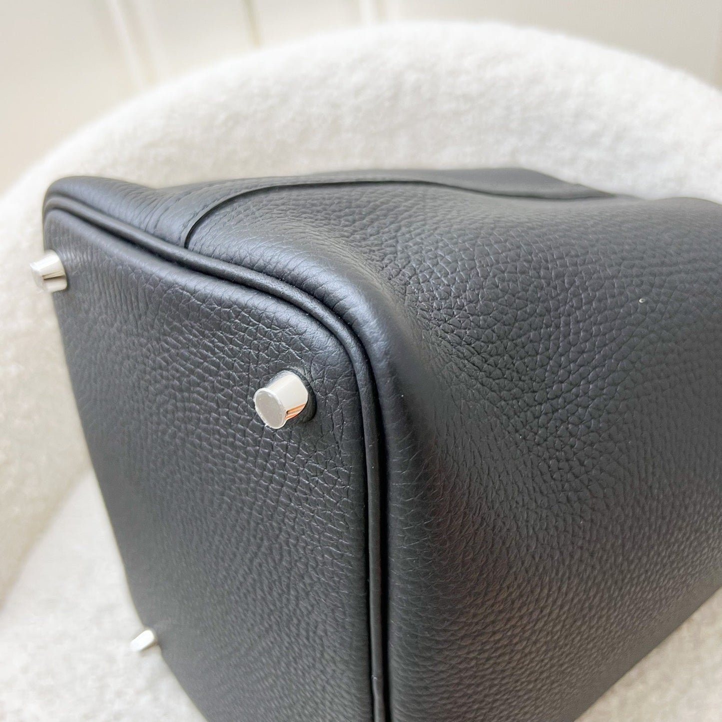 [Havik Shops New] Hermes Picotin 18 in Black Noir Clemence Leather and PHW