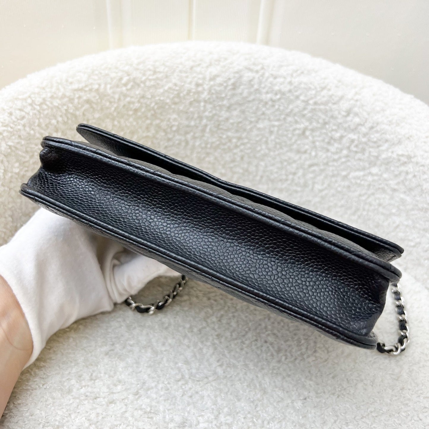 Chanel Classic Wallet on Chain WOC in Black Caviar and SHW (Model: A33814)