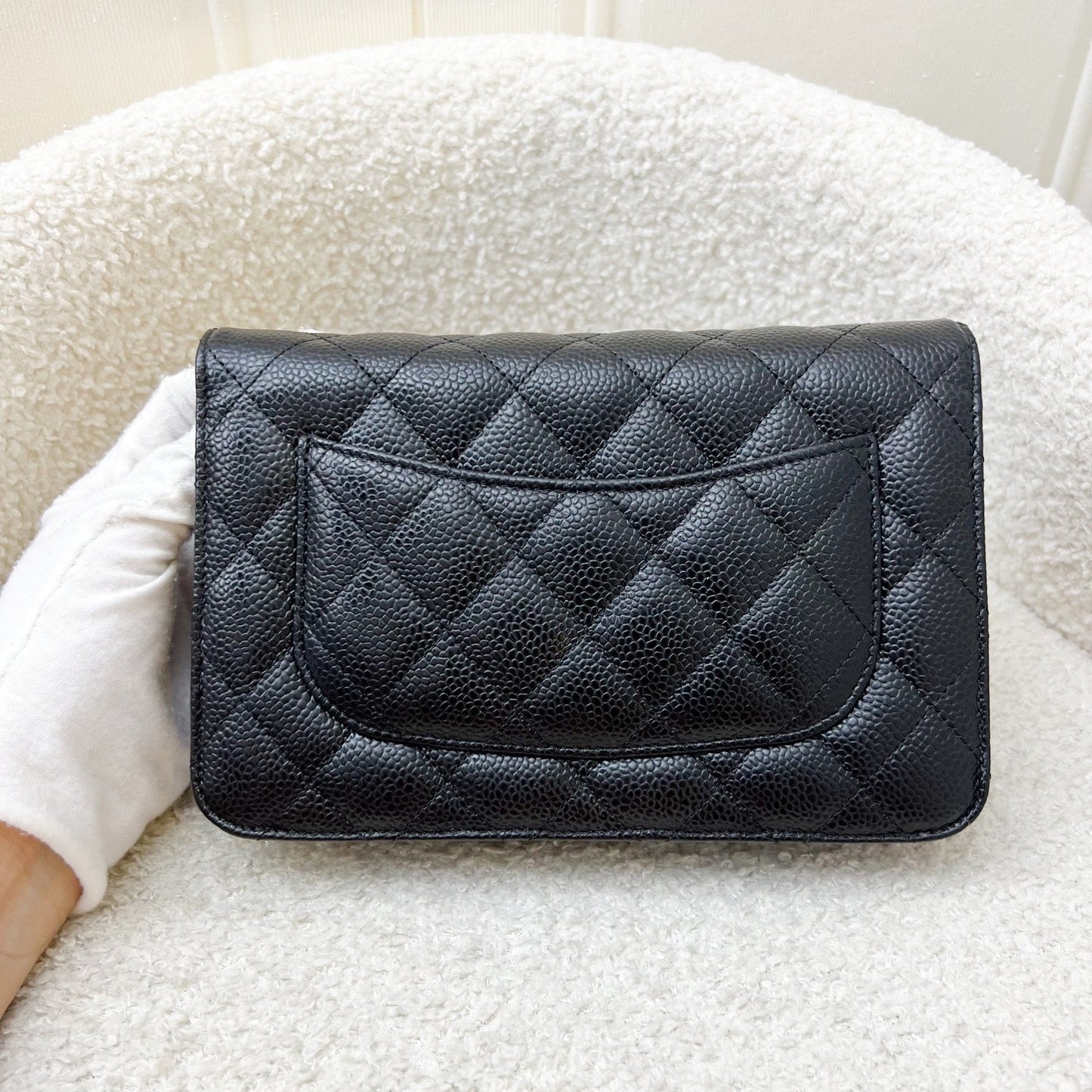 Chanel Classic Wallet on Chain WOC in Black Caviar and SHW (Model: A33814)