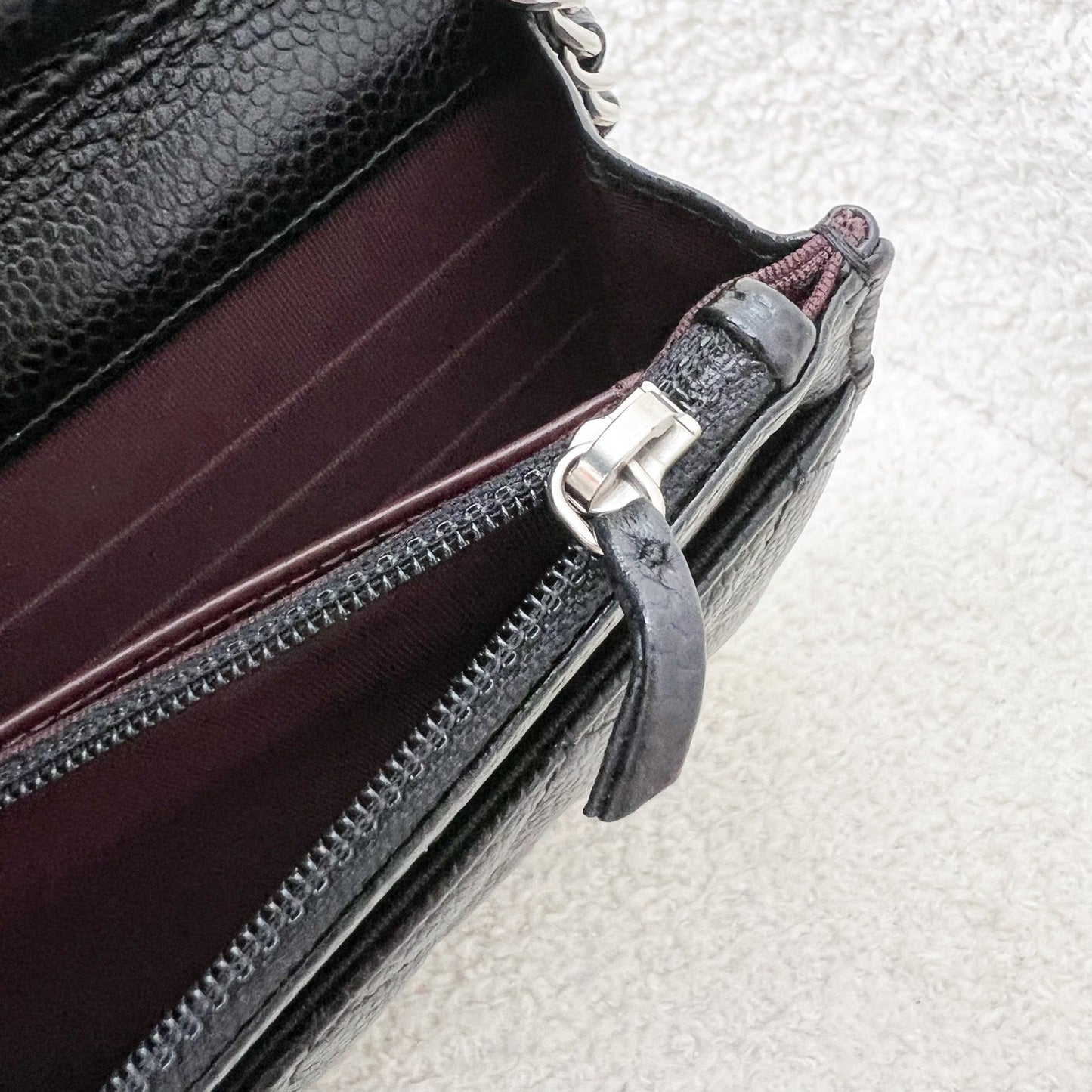 Chanel Classic Wallet on Chain WOC in Black Caviar and SHW (Model: A33814)