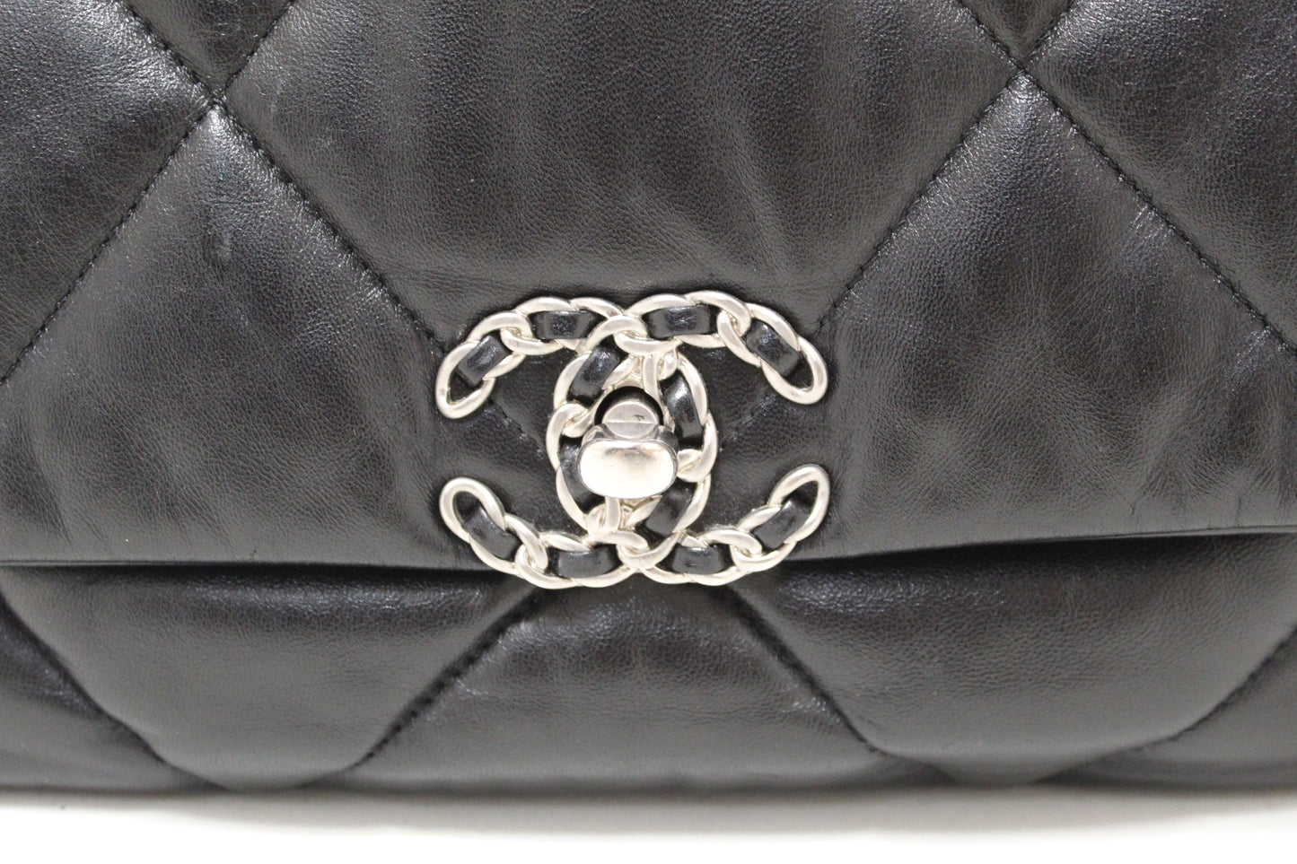 Chanel 19 Medium Black Quilted Lambskin Leather Shoulder Crossbody Bag