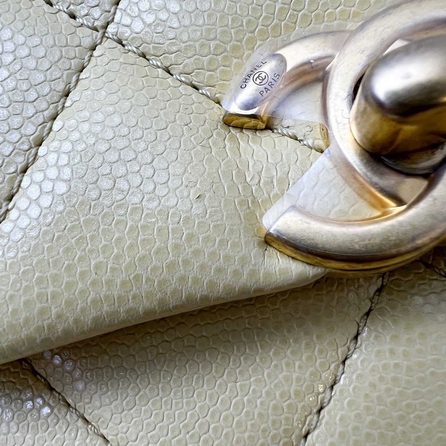 Chanel 22P Seasonal Square Mini in Light Yellow Caviar GHW