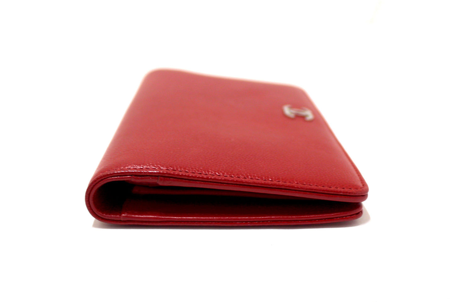 Chanel Red Caviar Leather Long Wallet