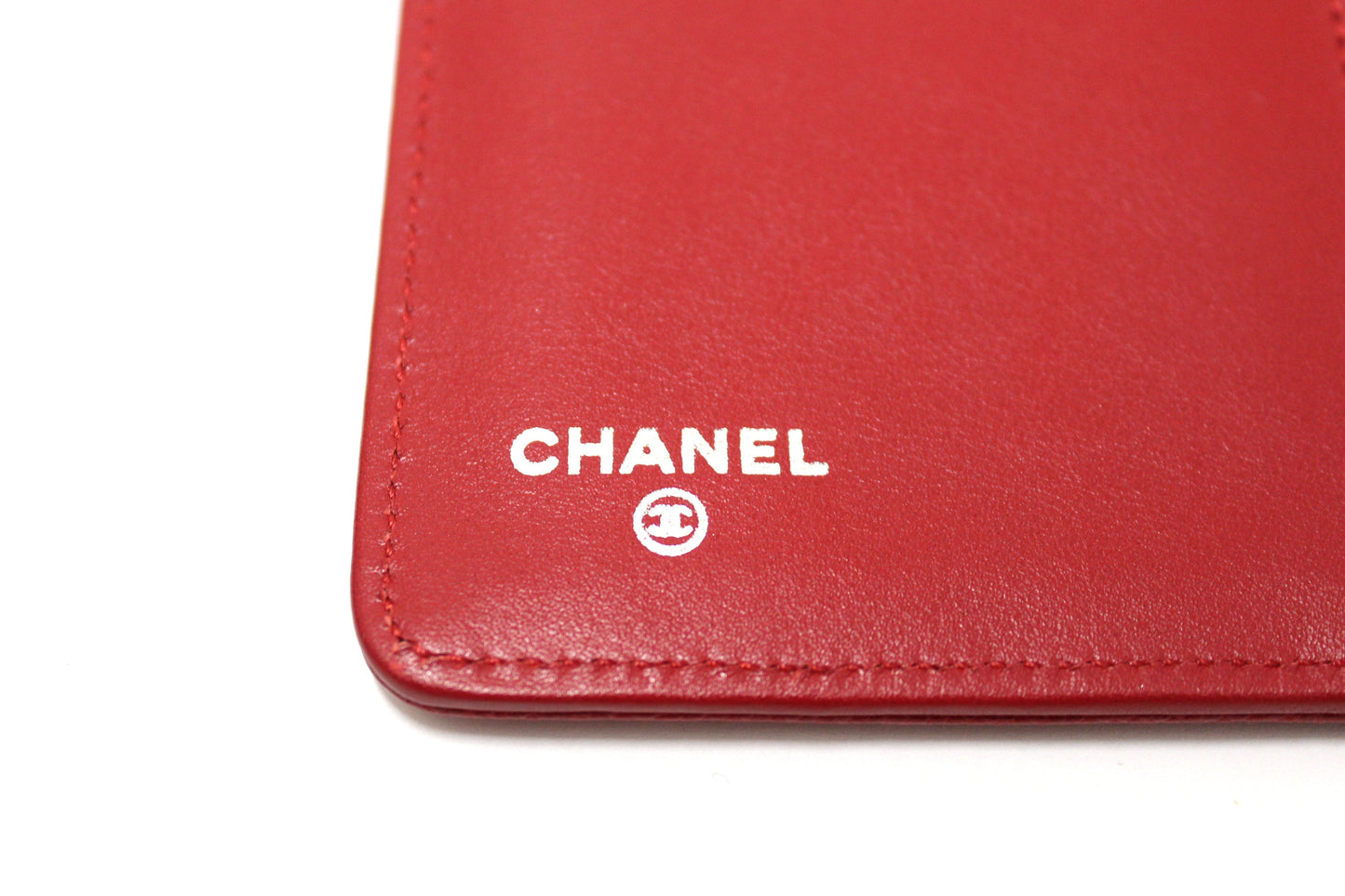 Chanel Red Caviar Leather Long Wallet