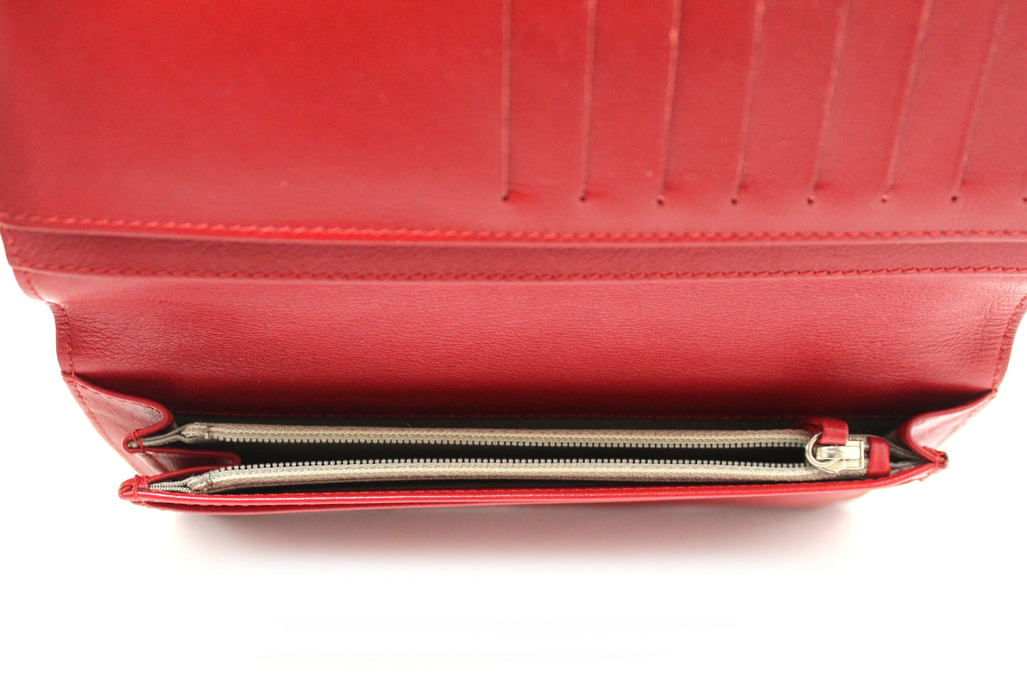 Chanel Red Caviar Leather Long Wallet
