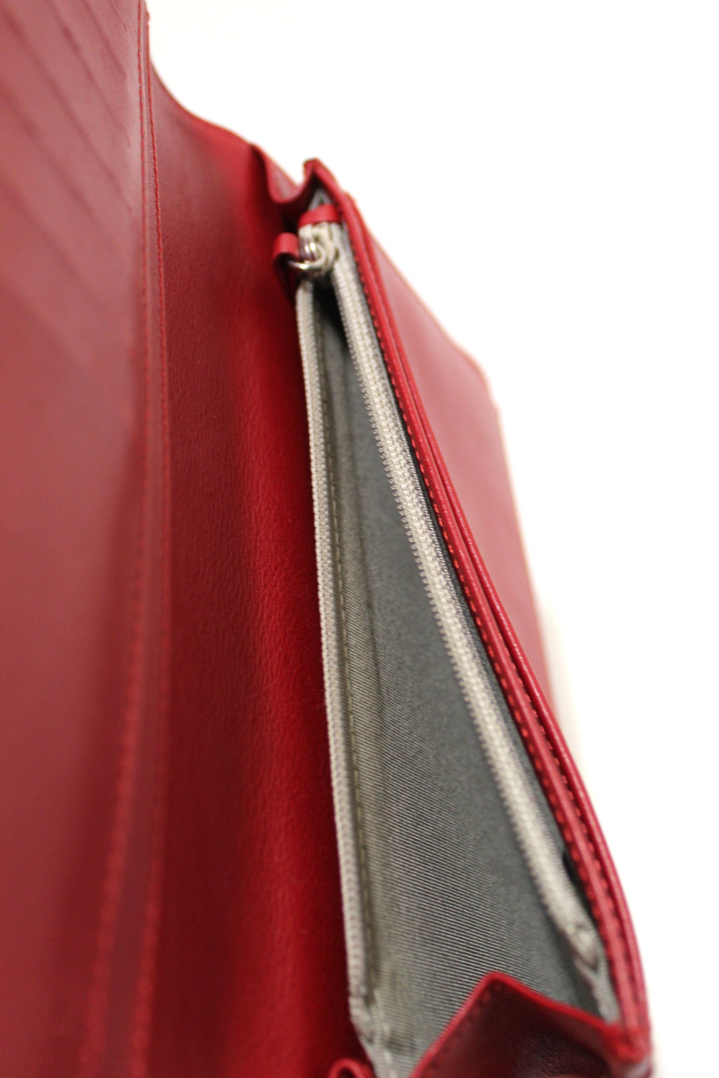 Chanel Red Caviar Leather Long Wallet