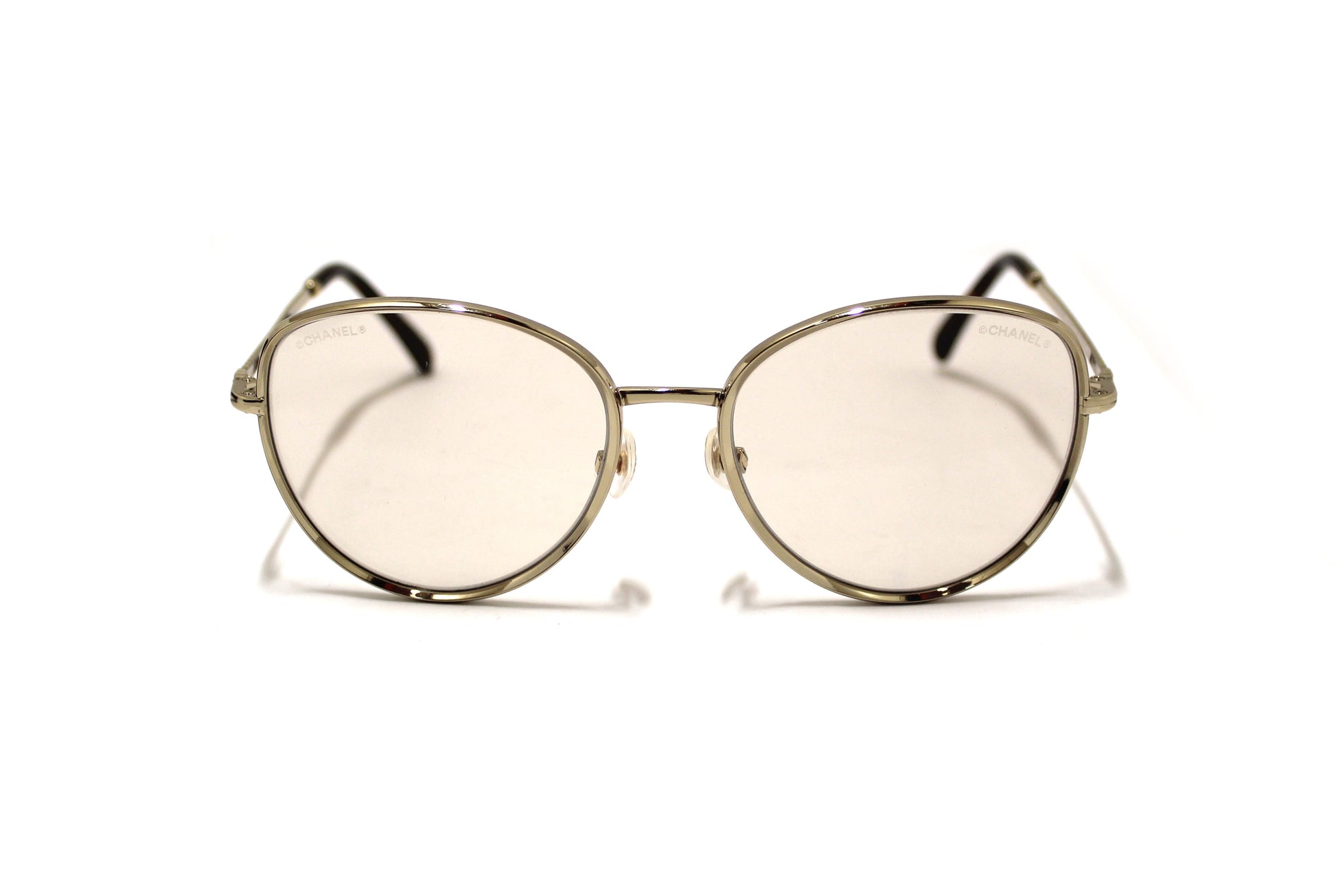 Chanel Light Gold-Tone Chain Oversize Sunglasses | Havik Shop.com - Shop Now at Havik Shop.com