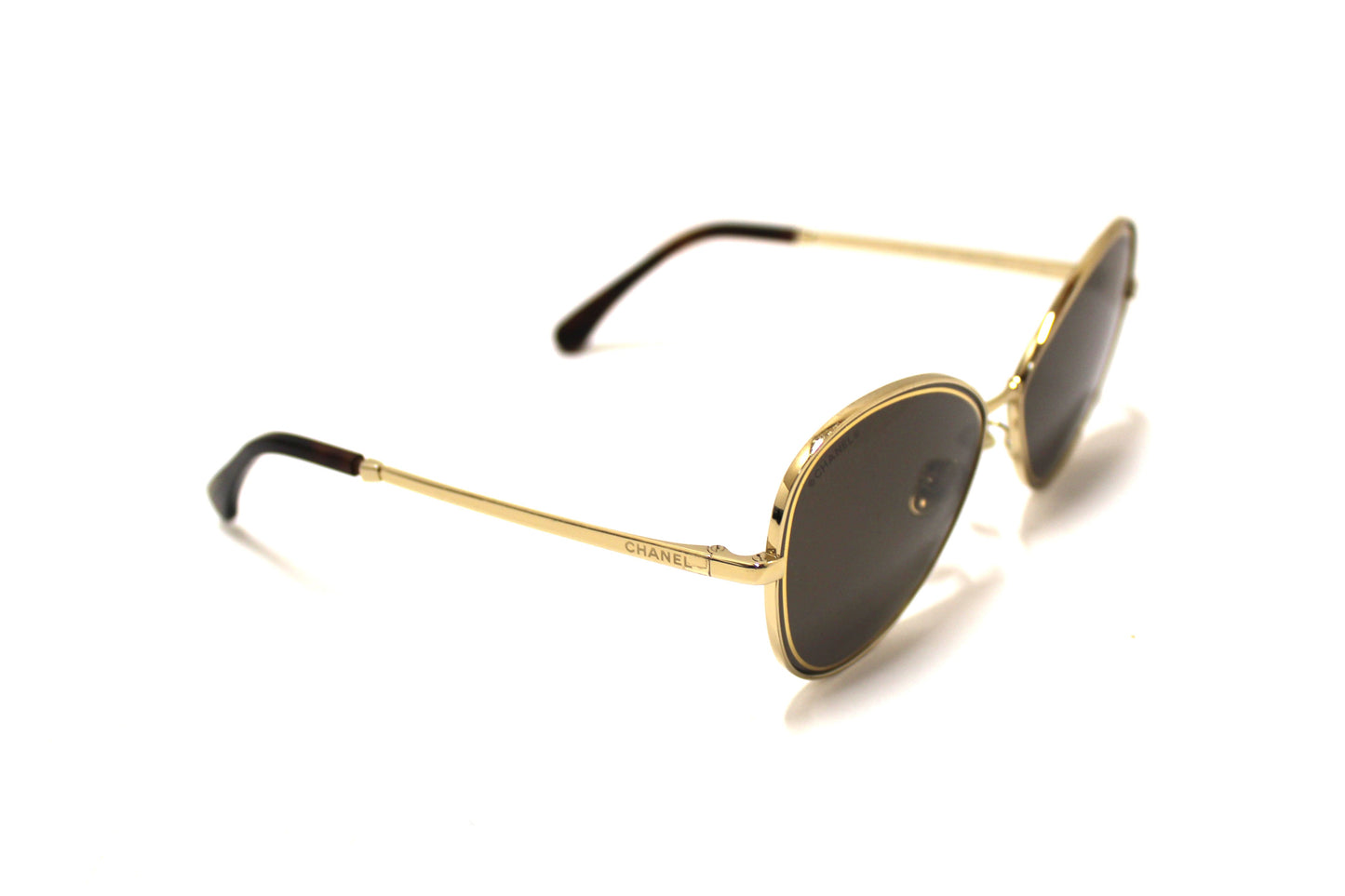 Chanel Black and Gold Oversize Sunglasses