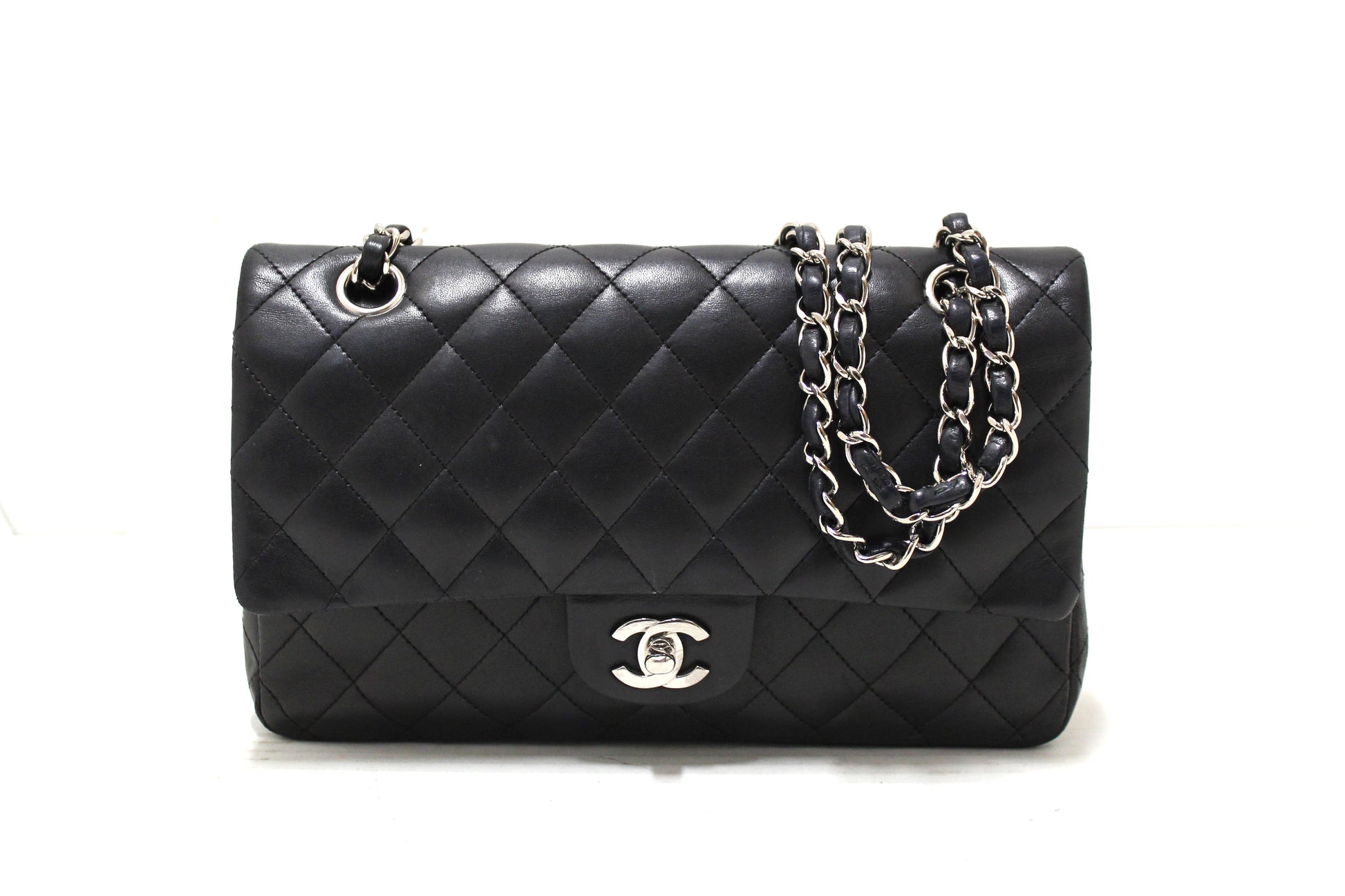 Chanel Black Lambskin Leather Medium Classic Flap Chain Bag | Havik Shop.com - Shop Now at Havik Shop.com