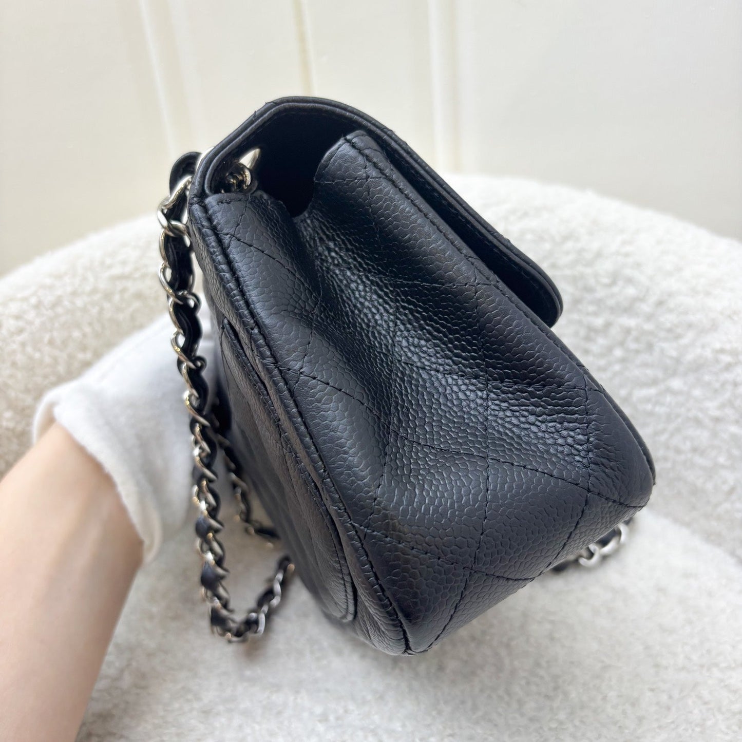 Chanel Classic Square Mini Flap in Black Caviar and SHW