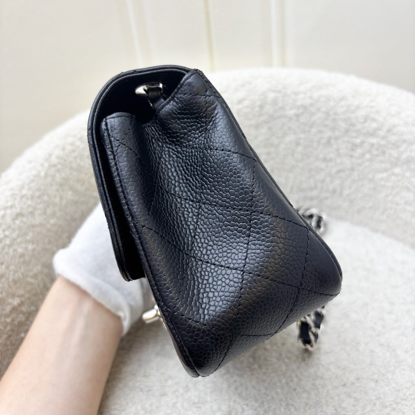 Chanel Classic Square Mini Flap in Black Caviar and SHW