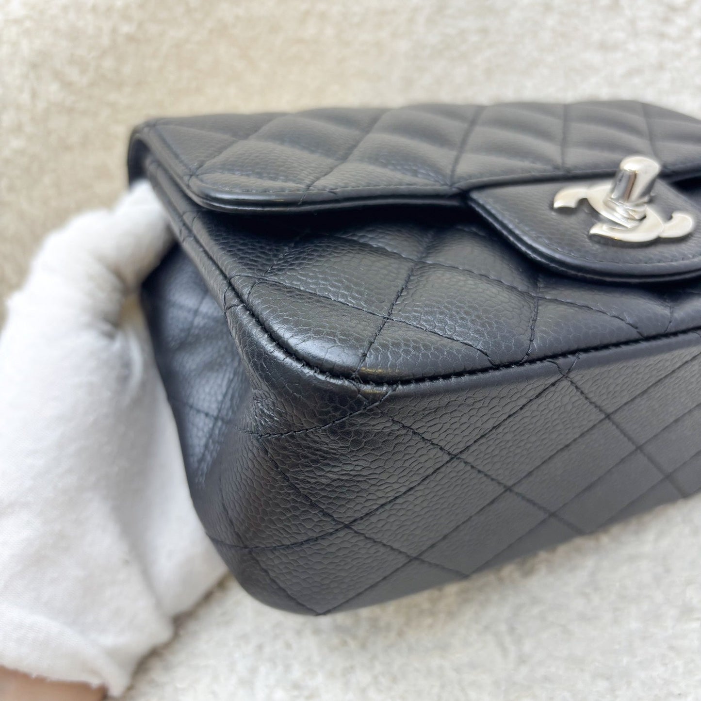Chanel Classic Square Mini Flap in Black Caviar and SHW