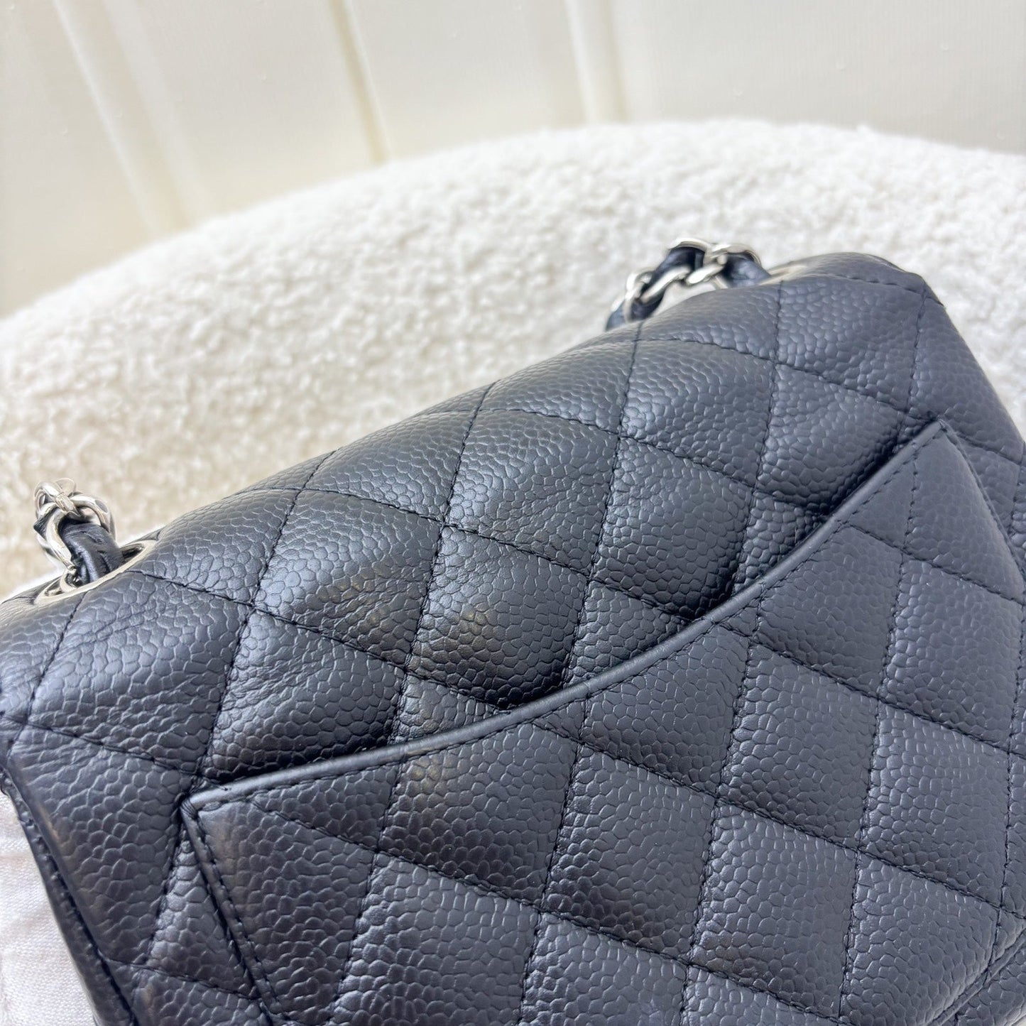 Chanel Classic Square Mini Flap in Black Caviar and SHW