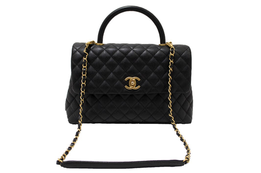 CHANEL Chanel Black Quilted Caviar Leather Maxi Flap Bag with Top Hand | Havik Shop.com - Shop Now at Havik Shop.com