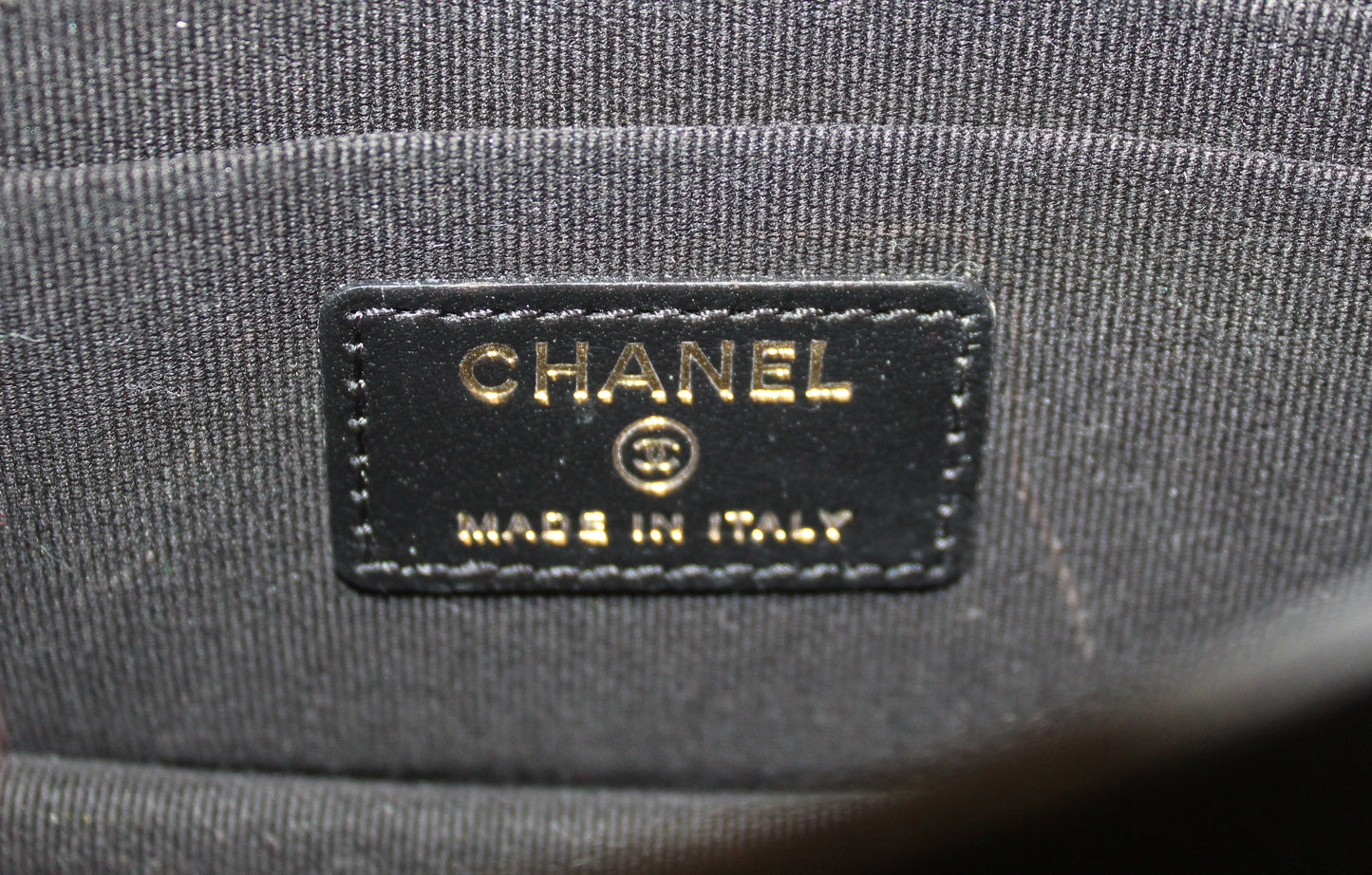Chanel Black Quilted Calfskin Leather Wallet with Pearl Chain