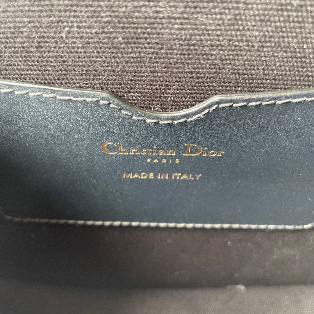 Blue Dior Oblique Jacquard Medium Bobby Bag Leather Crossbody Bag for Women