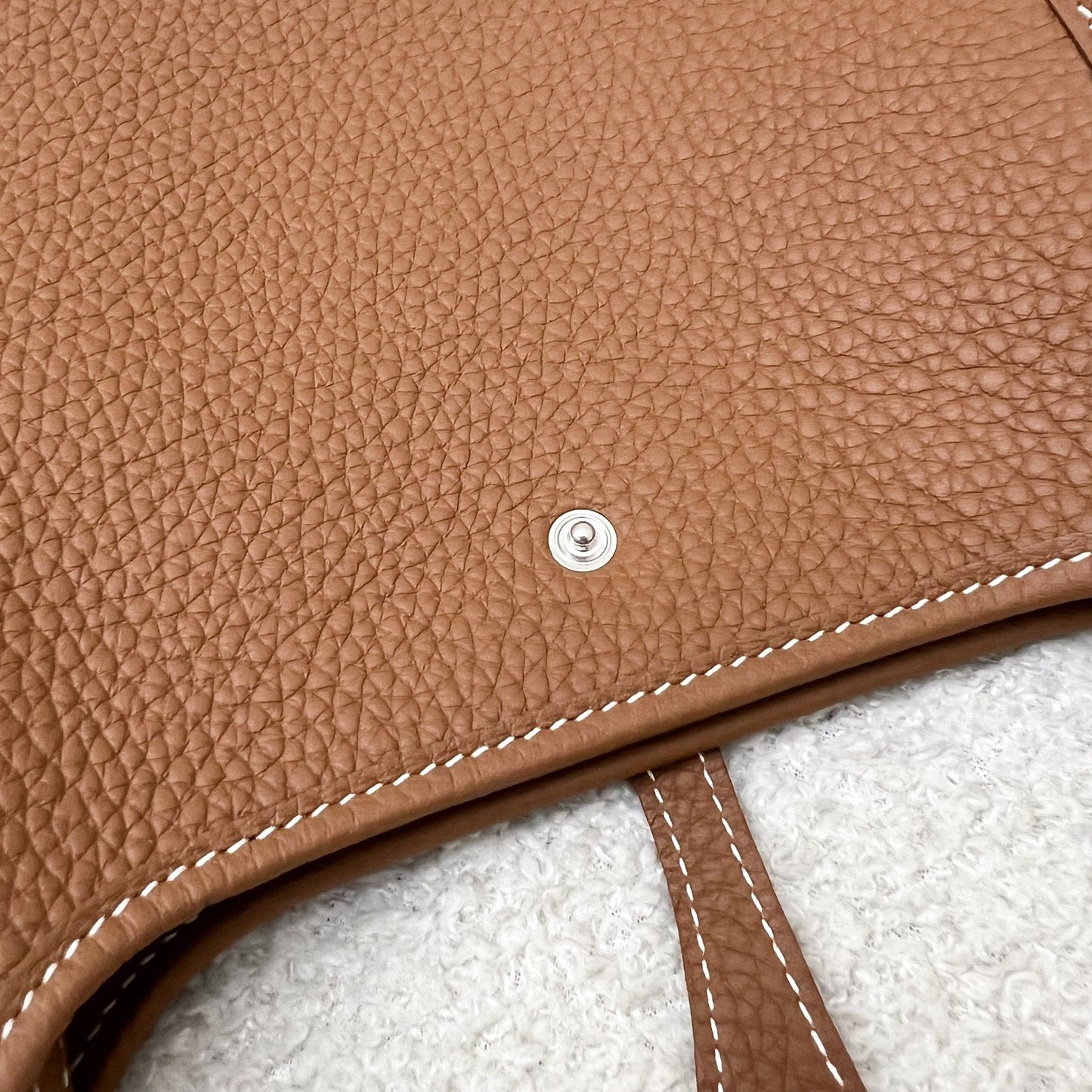 [New Short Strap] Hermes Mini Evelyne TPM in Gold Clemence Leather with Gold Strap and PHW