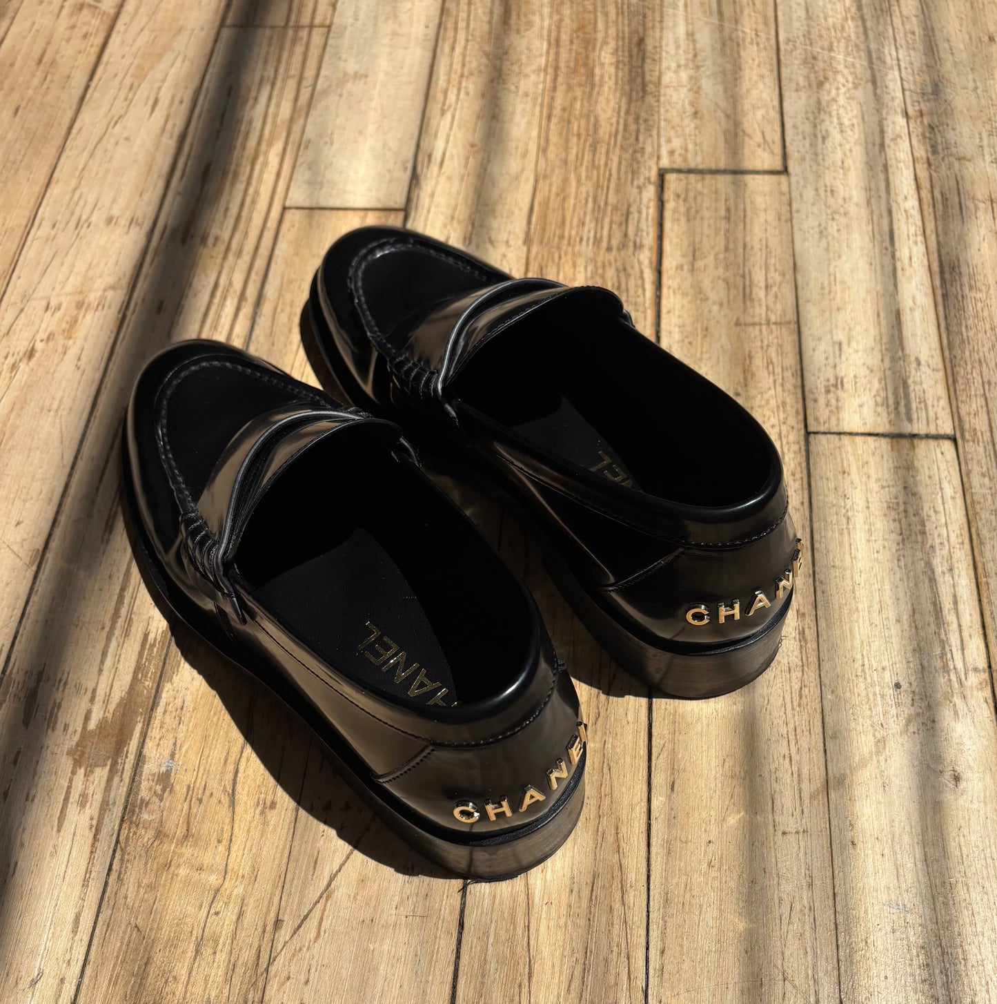 Chanel Logo Heel Loafers - Women's 37