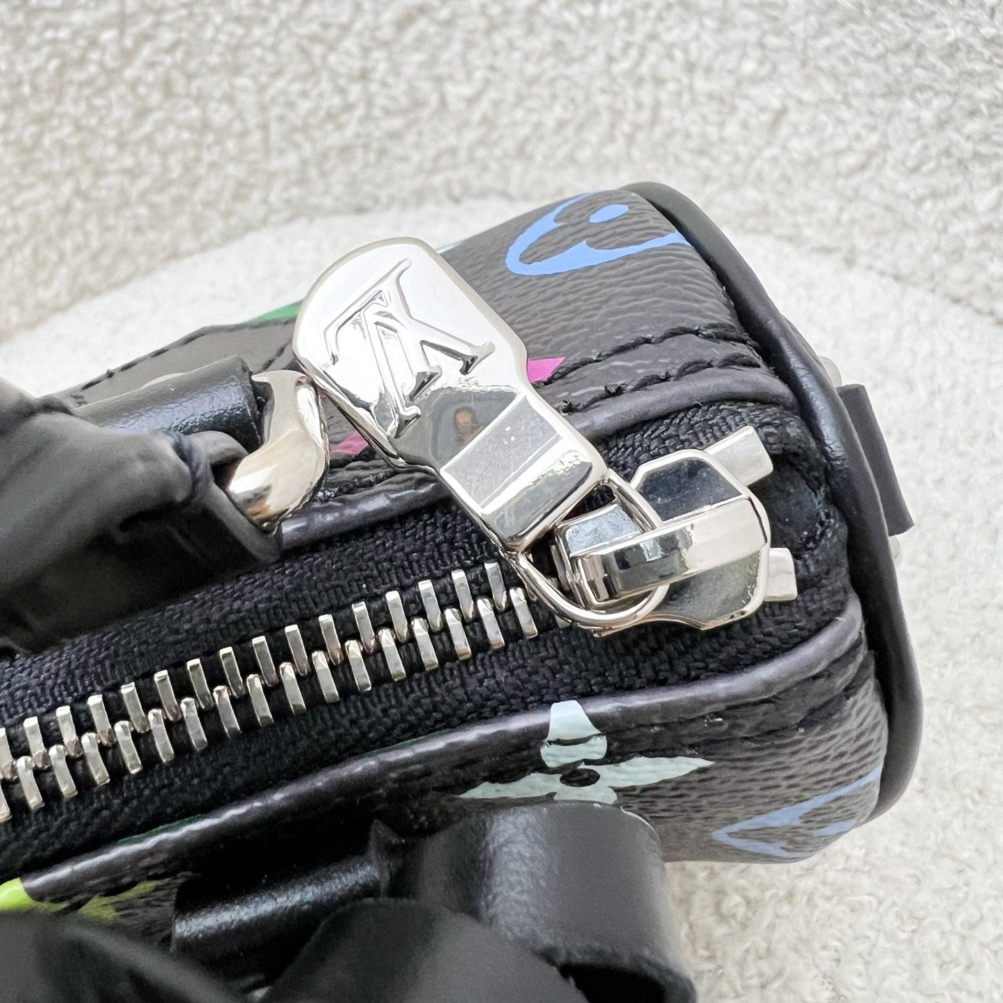 LV Louis Vuitton x Takashi Murakami Nano Speedy in Multicolore Noir Monogram Canvas and GHW