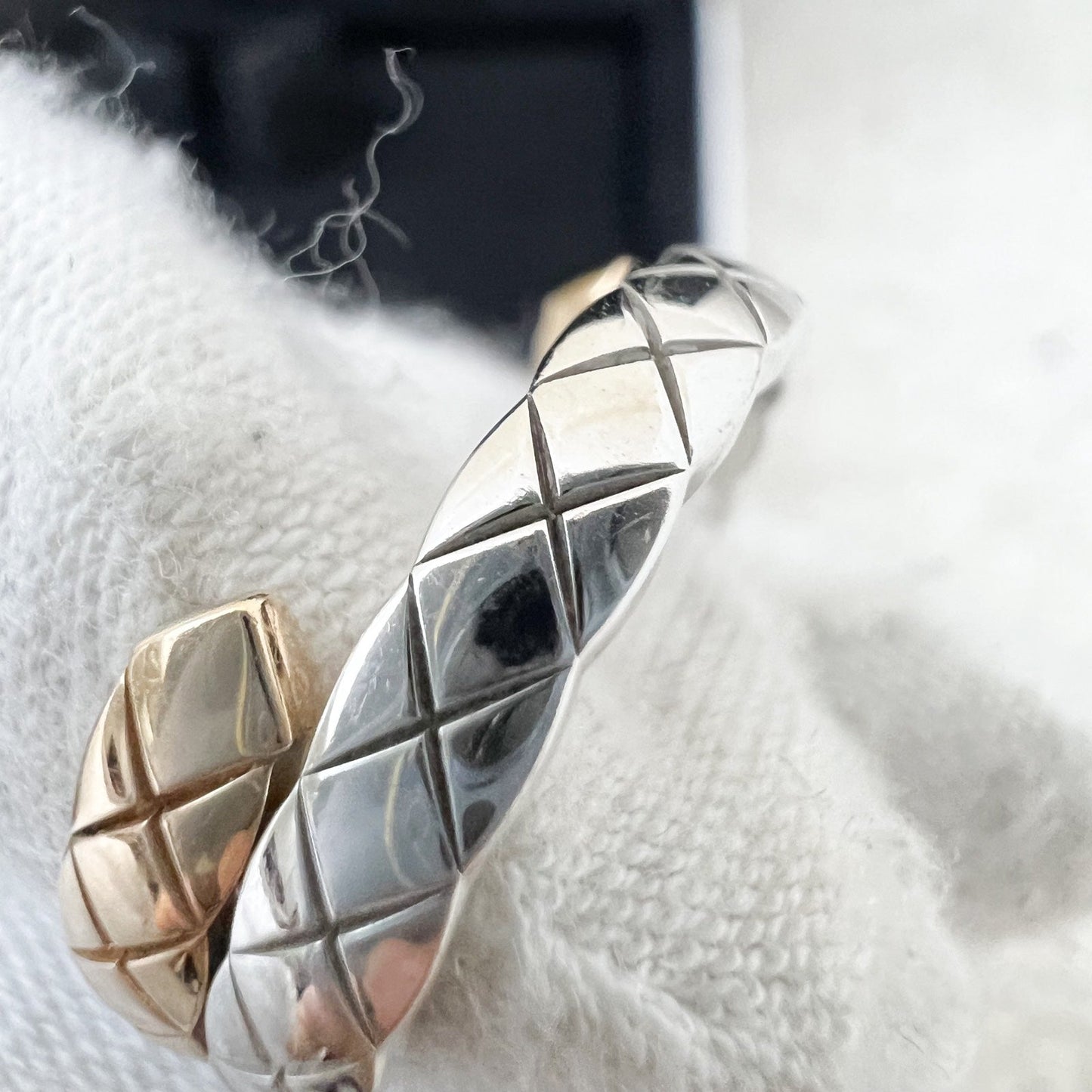 Chanel Coco Crush Toi Et Moi Ring Small Version with Diamonds in 18K White and Beige Gold Sz 51