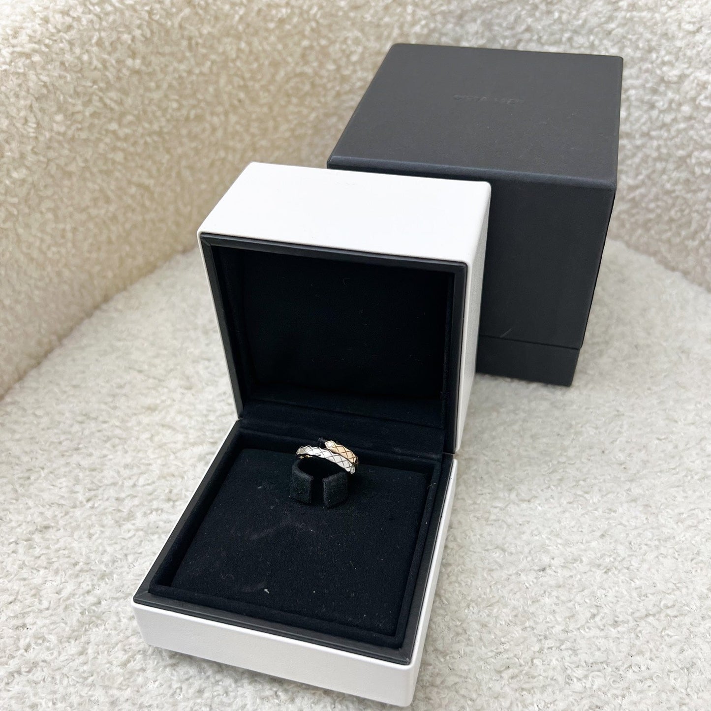 Chanel Coco Crush Toi Et Moi Ring Small Version with Diamonds in 18K White and Beige Gold Sz 51