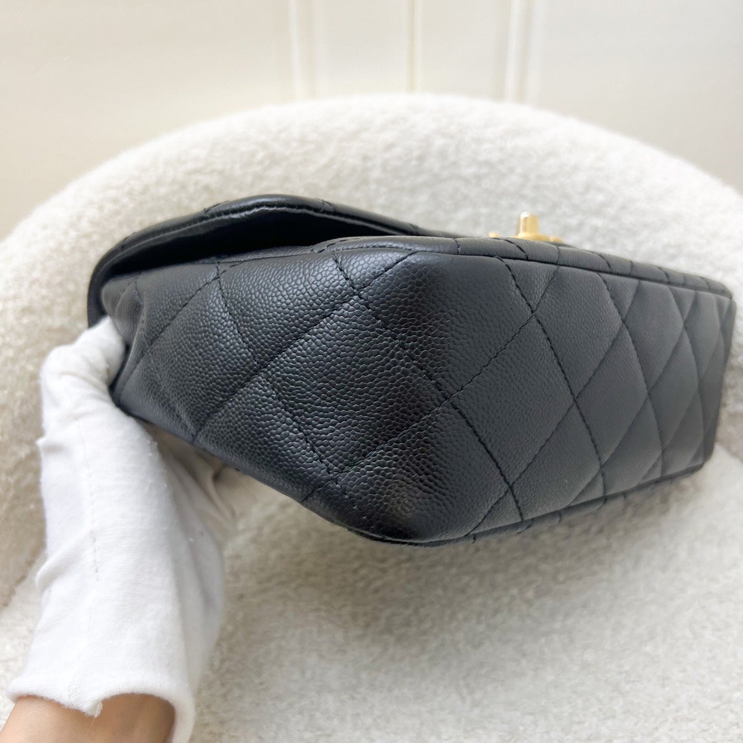 Chanel 23P / 24P Heart Adjustable Chain Small / Medium 24cm Flap Bag in Black Caviar AGHW (Model: AS3921)