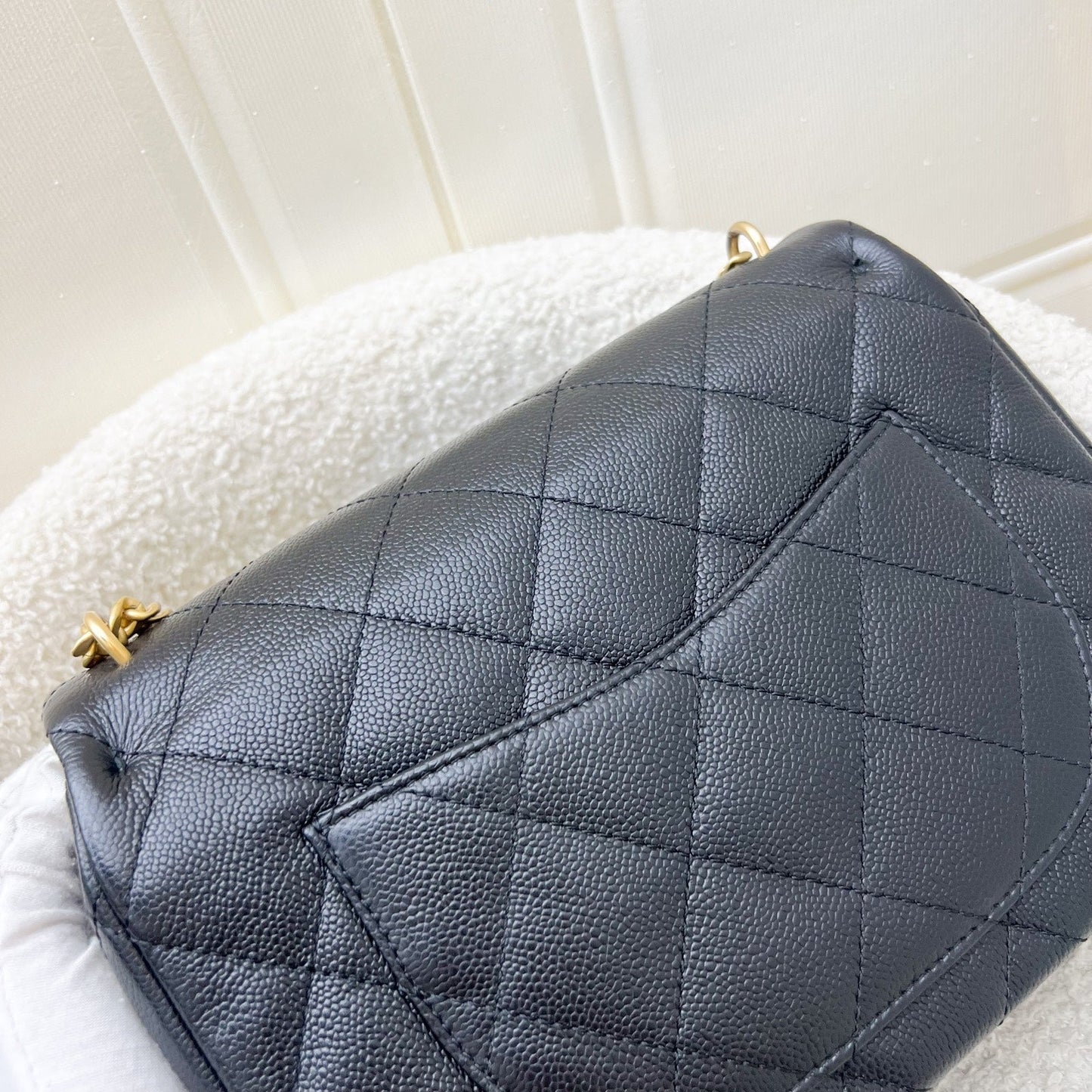 Chanel 23P / 24P Heart Adjustable Chain Small / Medium 24cm Flap Bag in Black Caviar AGHW (Model: AS3921)