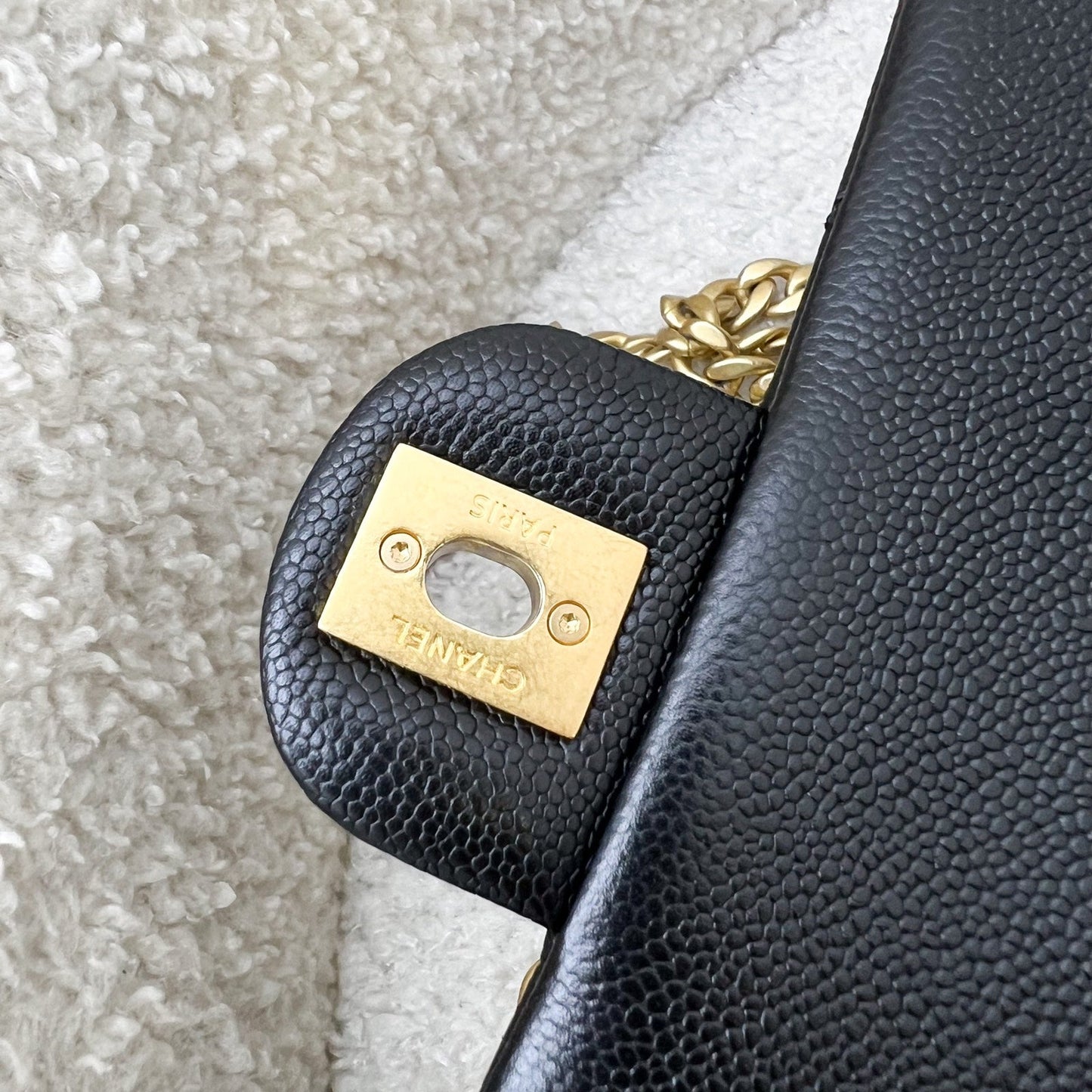 Chanel 23P / 24P Heart Adjustable Chain Small / Medium 24cm Flap Bag in Black Caviar AGHW (Model: AS3921)