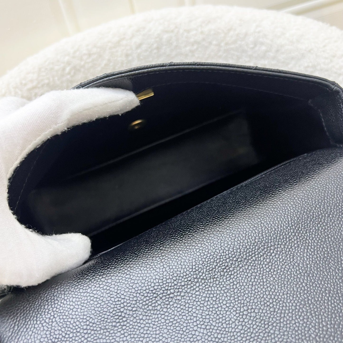 Chanel 23P / 24P Heart Adjustable Chain Small / Medium 24cm Flap Bag in Black Caviar AGHW (Model: AS3921)