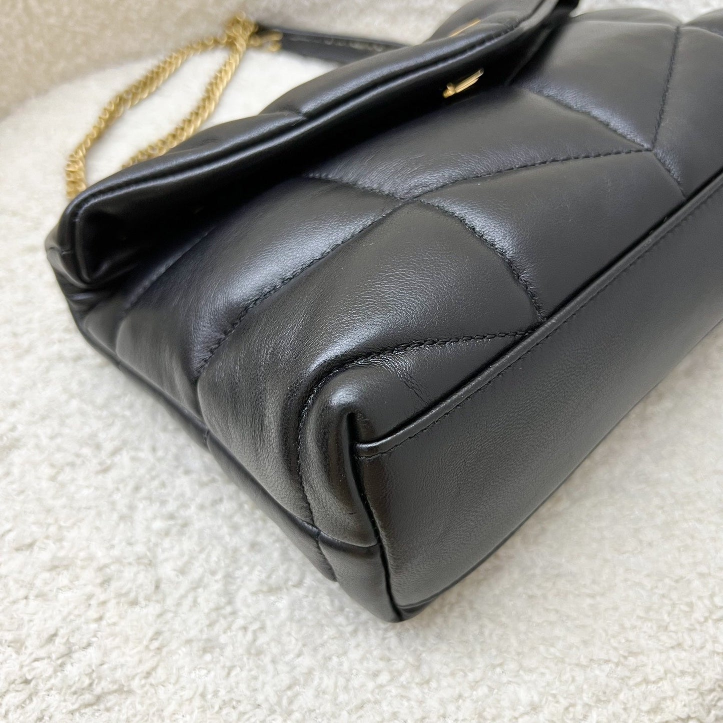 Saint Laurent YSL Toy Puffer Shoulder Bag in Black Lambskin and GHW