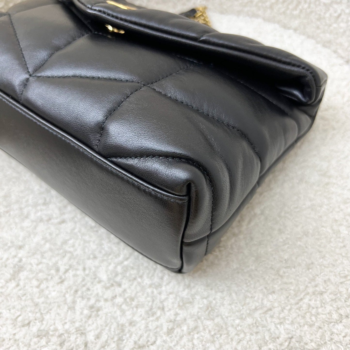 Saint Laurent YSL Toy Puffer Shoulder Bag in Black Lambskin and GHW