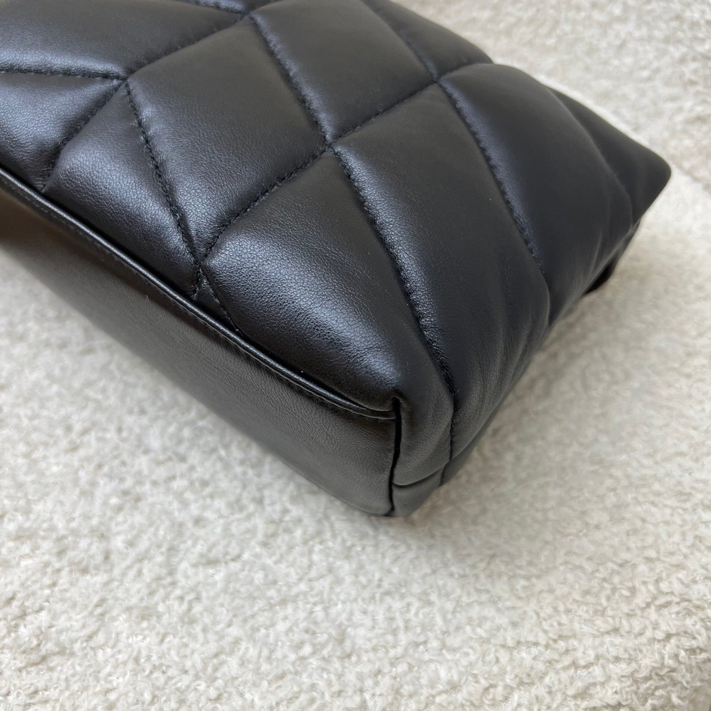 Saint Laurent YSL Toy Puffer Shoulder Bag in Black Lambskin and GHW